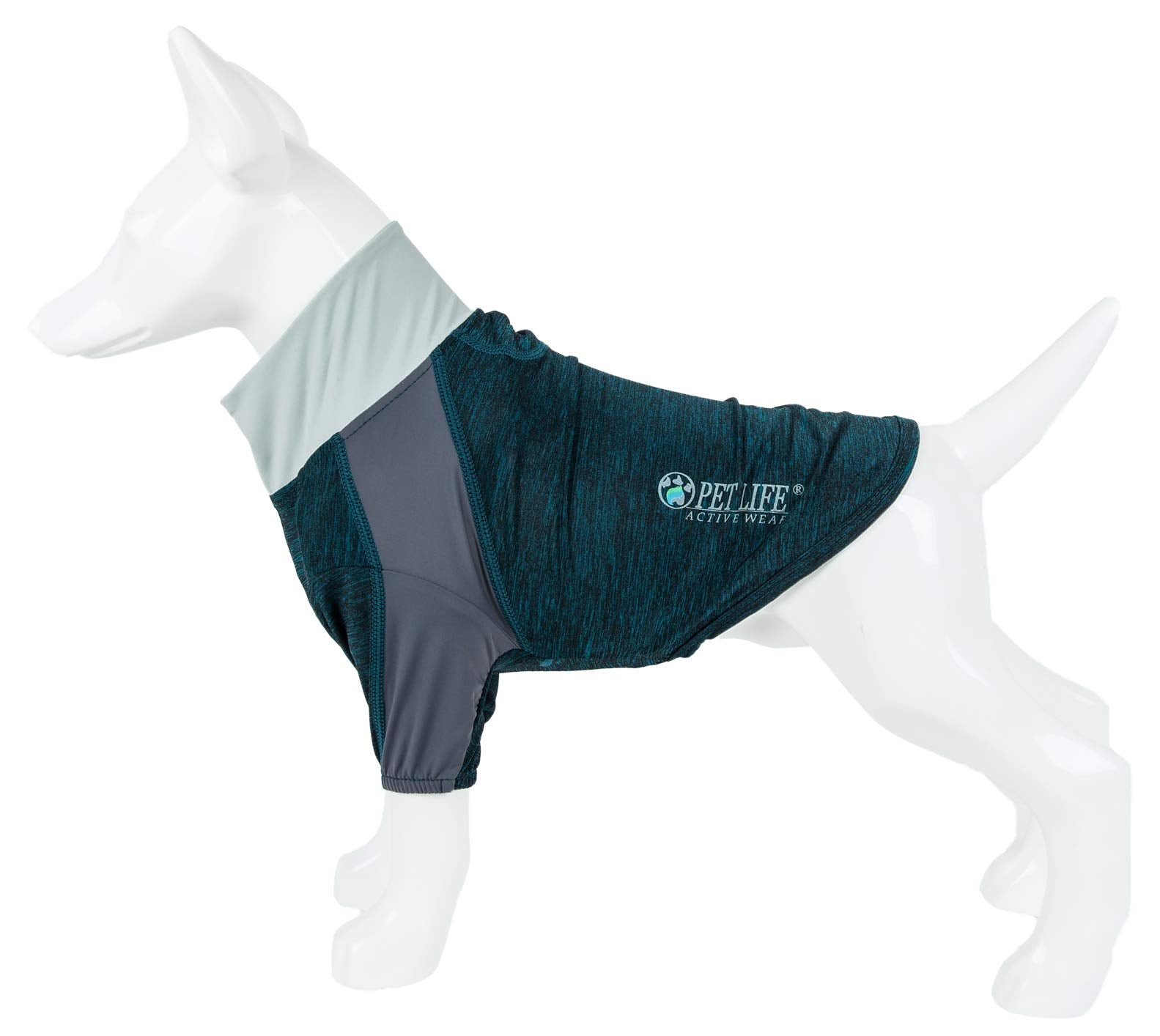 Pet Life ?Active 'Chewitt Wagassy' 4-Way Stretch Performance Long Sleeve Dog T-Shirt, X-Small, Teal