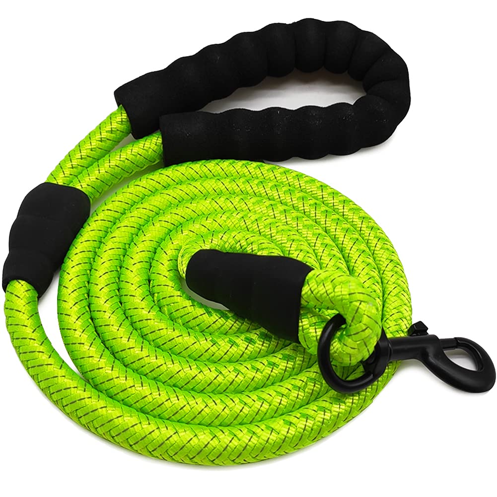 Mycicy Heavy Duty Leash With Soft Padded Handle And Reflective Threads Braided Rope Leash For Walking Hunting Camping For Small 