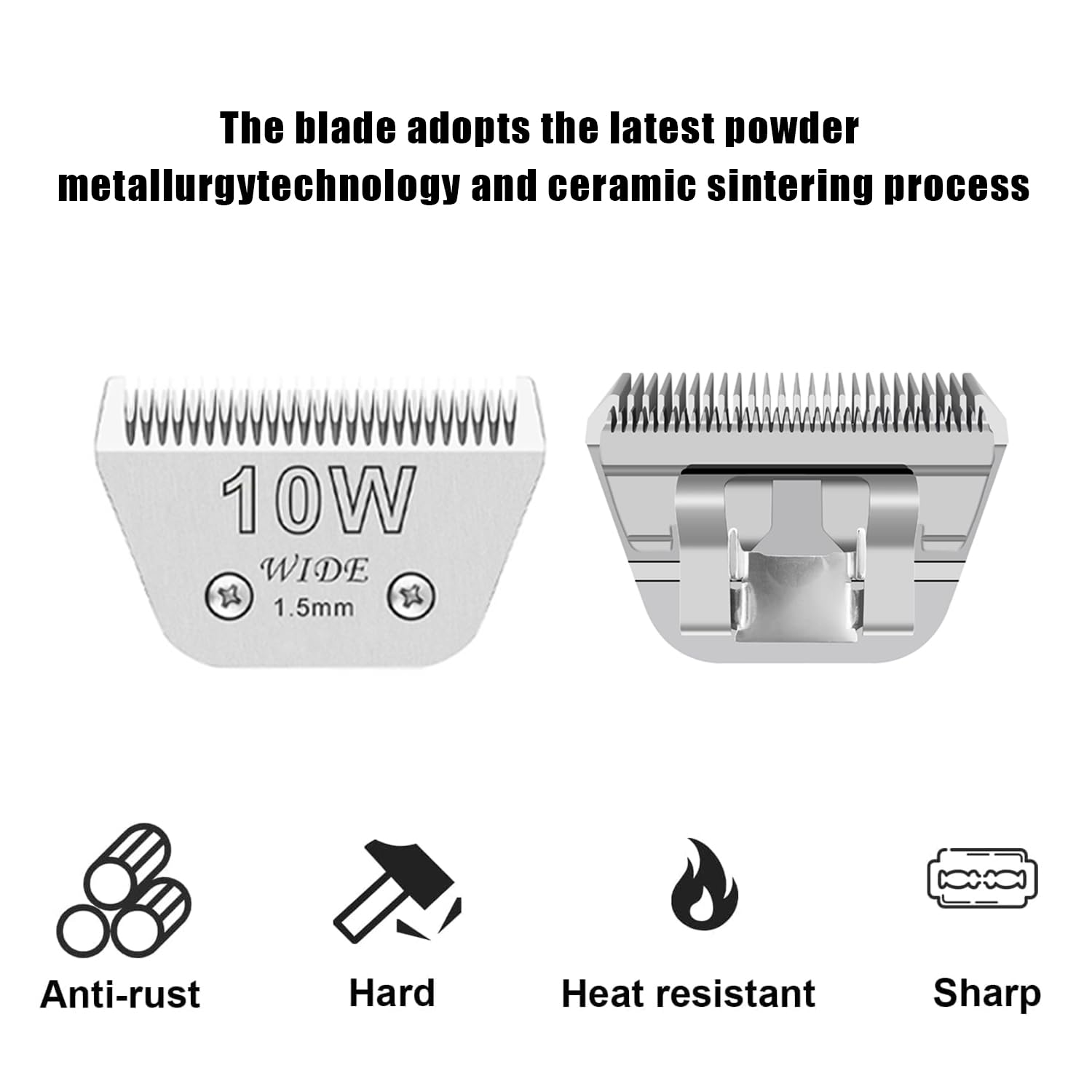 2Pcs 10W Wide Blades For Dog Grooming Blades Compatible With Andis,Oster A5,Wahl Km10 Dog Clippers, Detachable Dog Clipper Blade