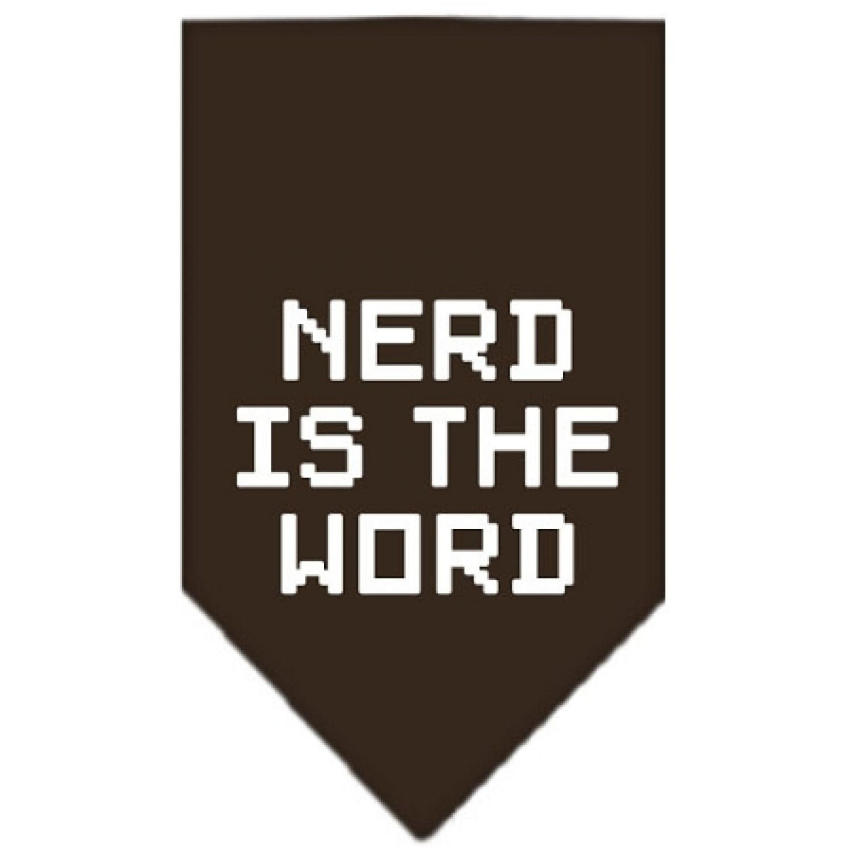 Pet and Dog Bandana Screen Printed, &quot;Nerd Is The Word&quot; Cocoa Large