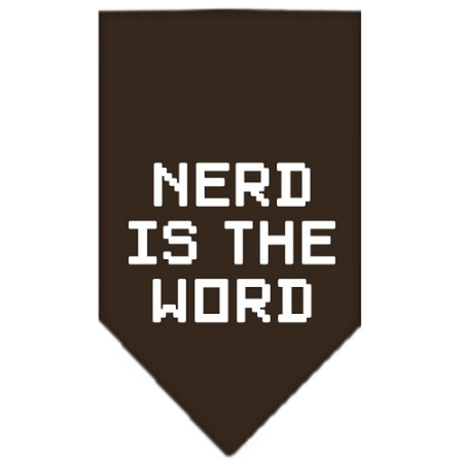Mirage Pet Products Nerd is The Word Screen Print Bandana, Small, Cocoa