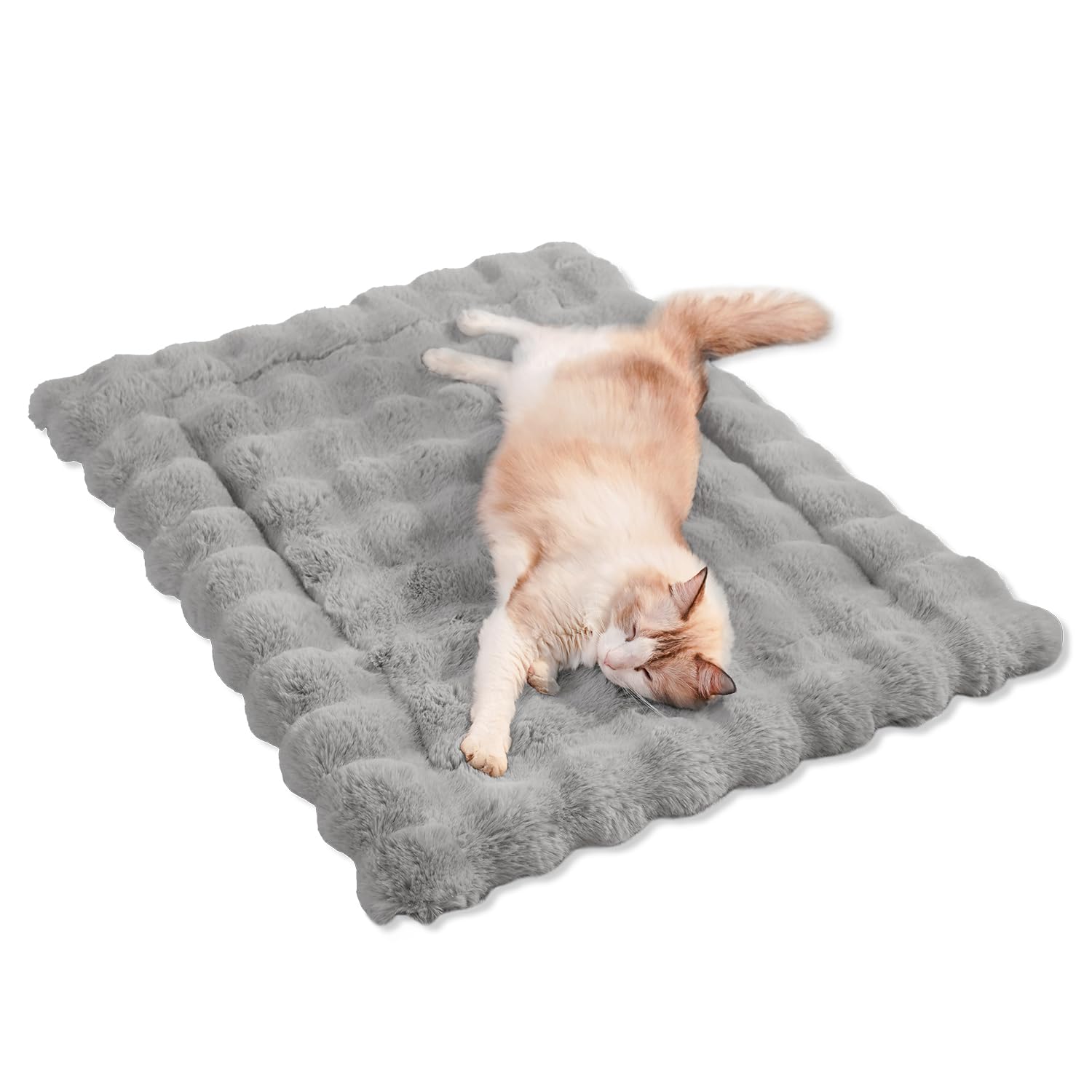 Somahe Dog Beds Mat Cute Cat Beds For Indoor Cats Faux Fur Pet Pad With Non-Slip Bottom Plush Kitten Bed For Carriers/Sofa Puppy