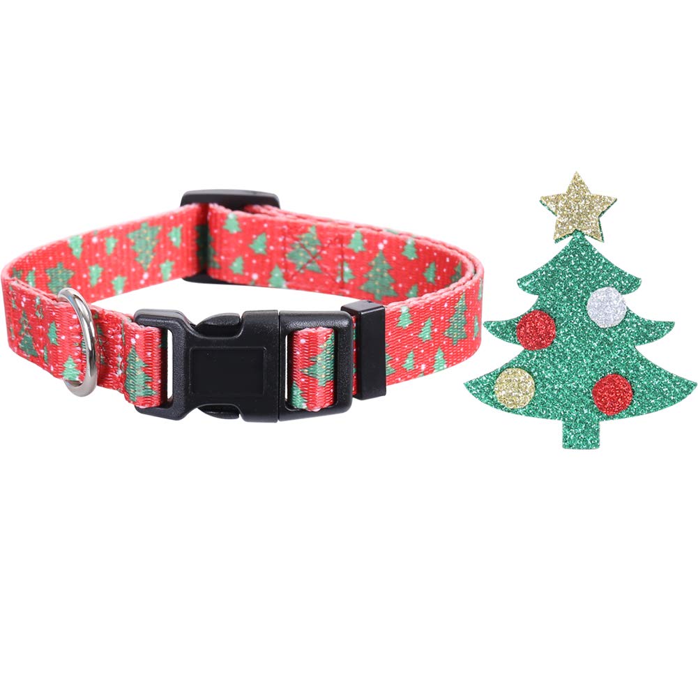 Lamphyface 2 Pack Christmas Dog Collar Adjustable With Father Christmas And Xmas Tree Accessories