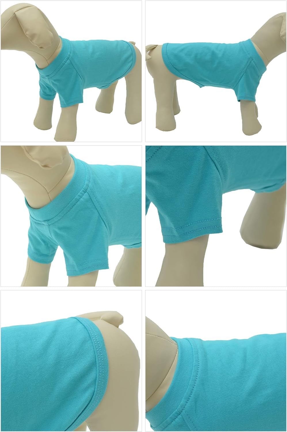 Lovelonglong Pet Clothing Dog Costumes Basic Blank T-Shirt Tee Shirts For Medium Dogs Turquoise Xxl