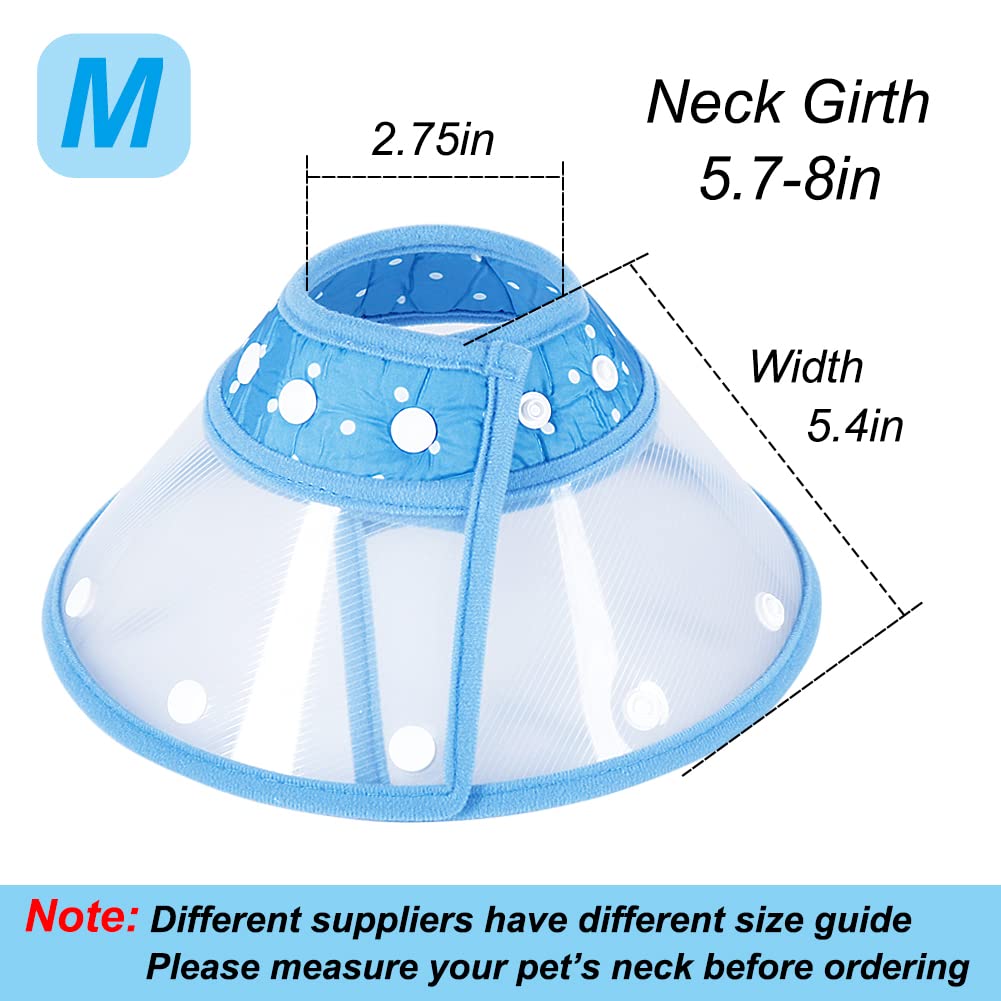 Vivifying Dog Cones for Small Dogs, Adjustable 5.7-8in Pet Cone, Lightweight Recovery Elizabethan Collar for Cats, Puppies and M