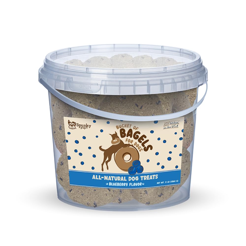 Spunky pup Every Day Biscuit Dog Treats - All-Natural, Handmade in USA, Perfect for Training or Snacking, 3 lb Resealable Bucket