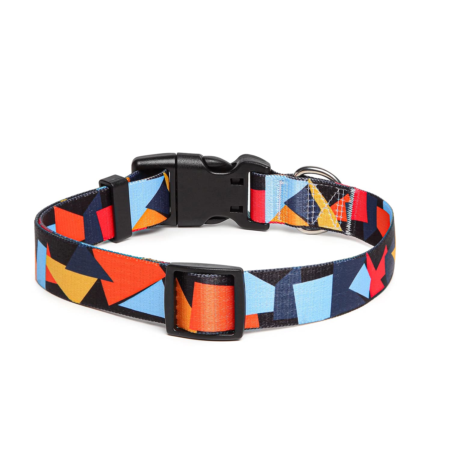 Suredoo Adjustable Dog Collar With Patterns, Ultra Comfy Soft Nylon Breathable Pet Collar For Small Medium Large Dogs (M, Color Block)