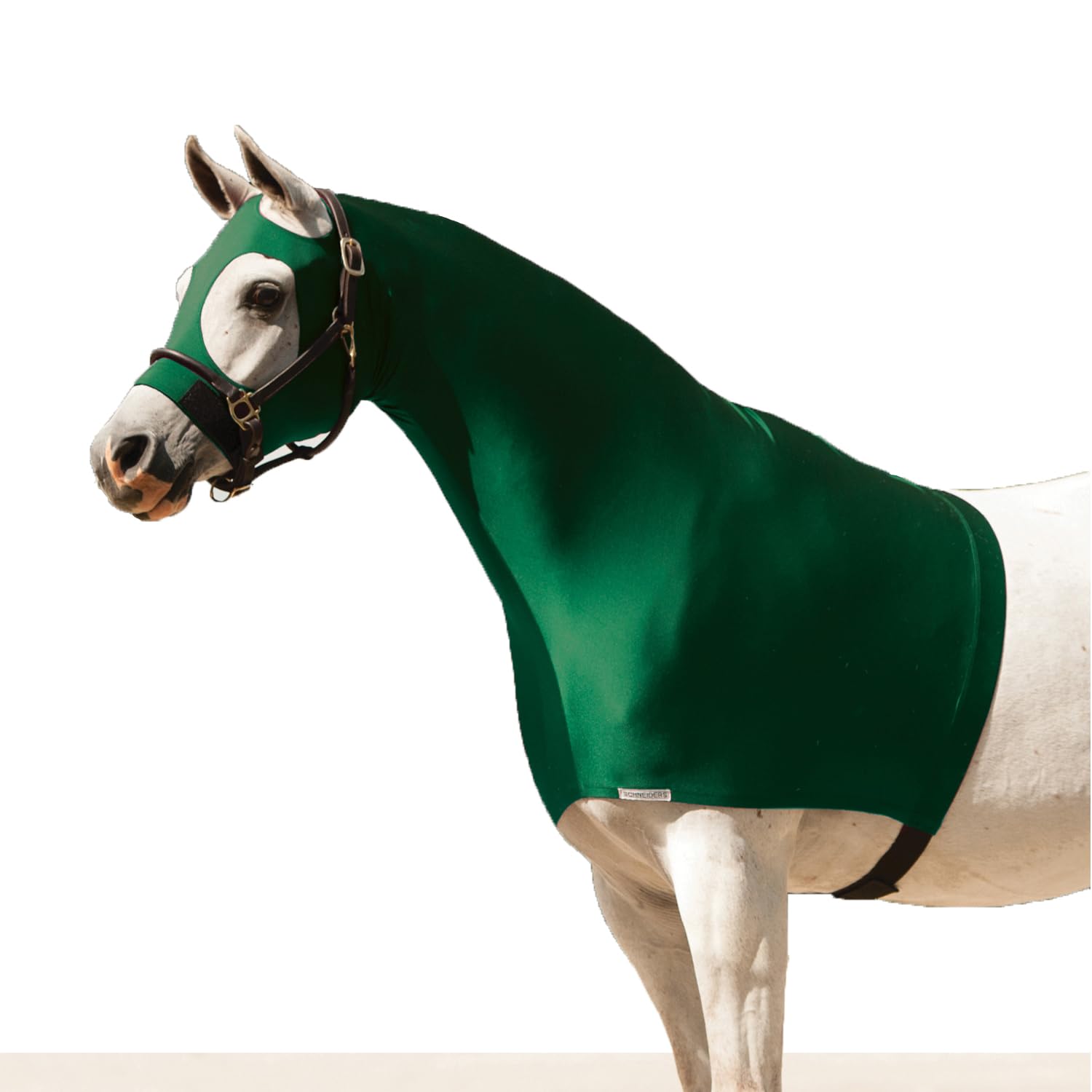 UltraFlex Horse Sleazy Slickers | Horse Protection Slinky | Dirt & Dust Defense | Pull-On Hood (Original) | Color Green | Size M