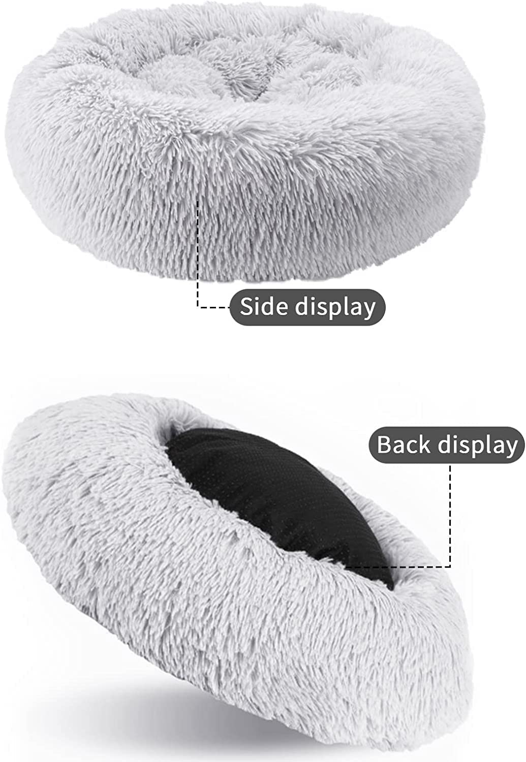 Nisrada Dog Bed For Medium Large Dogs, 36 Inch Calming Dogs Bed, Washable-Round Cozy Soft Pet Bed For Puppy And Kitten With Slip-Resistant Bottom