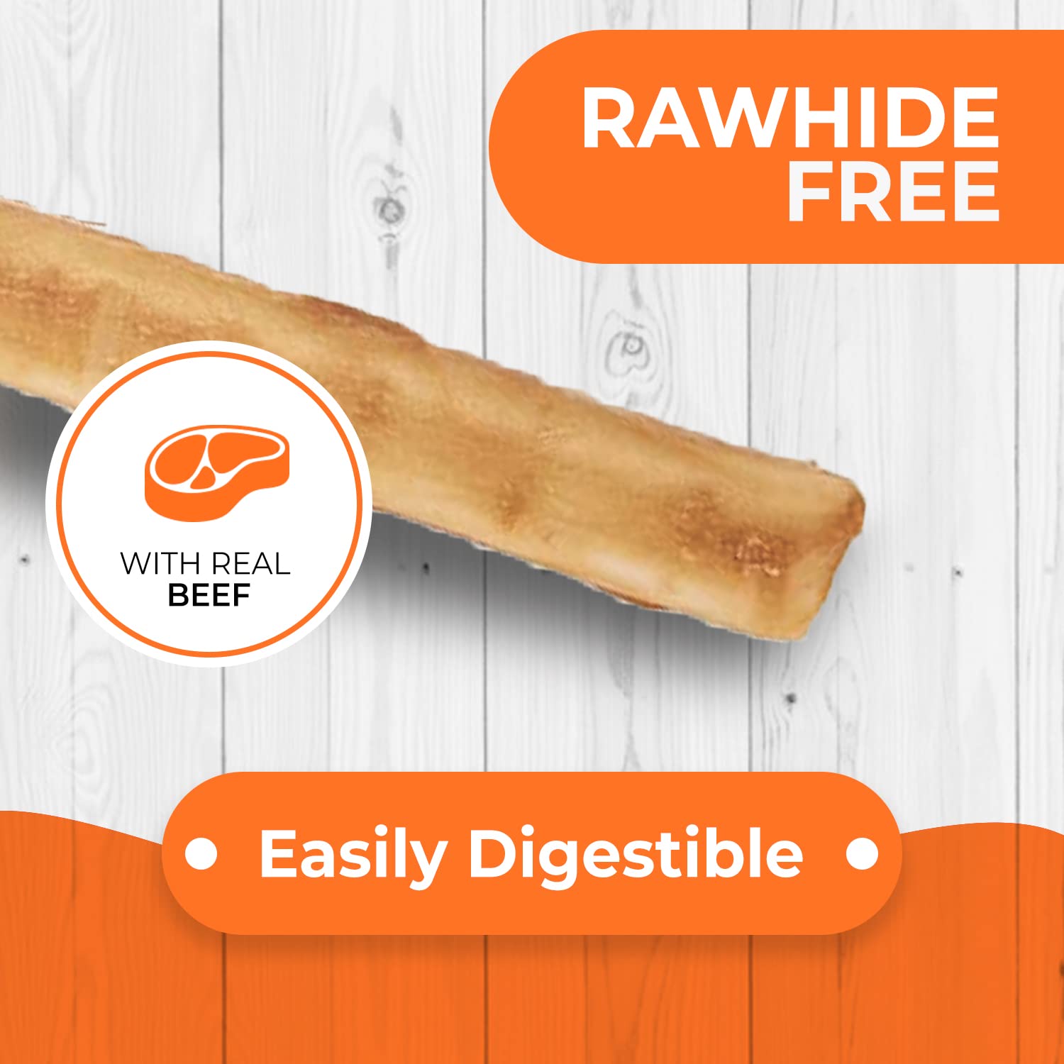 Canine Naturals Beef Chew - Rawhide Free Dog Treats - Made with Real Beef - Poultry Free Recipe - All-Natural and Easily Digesti