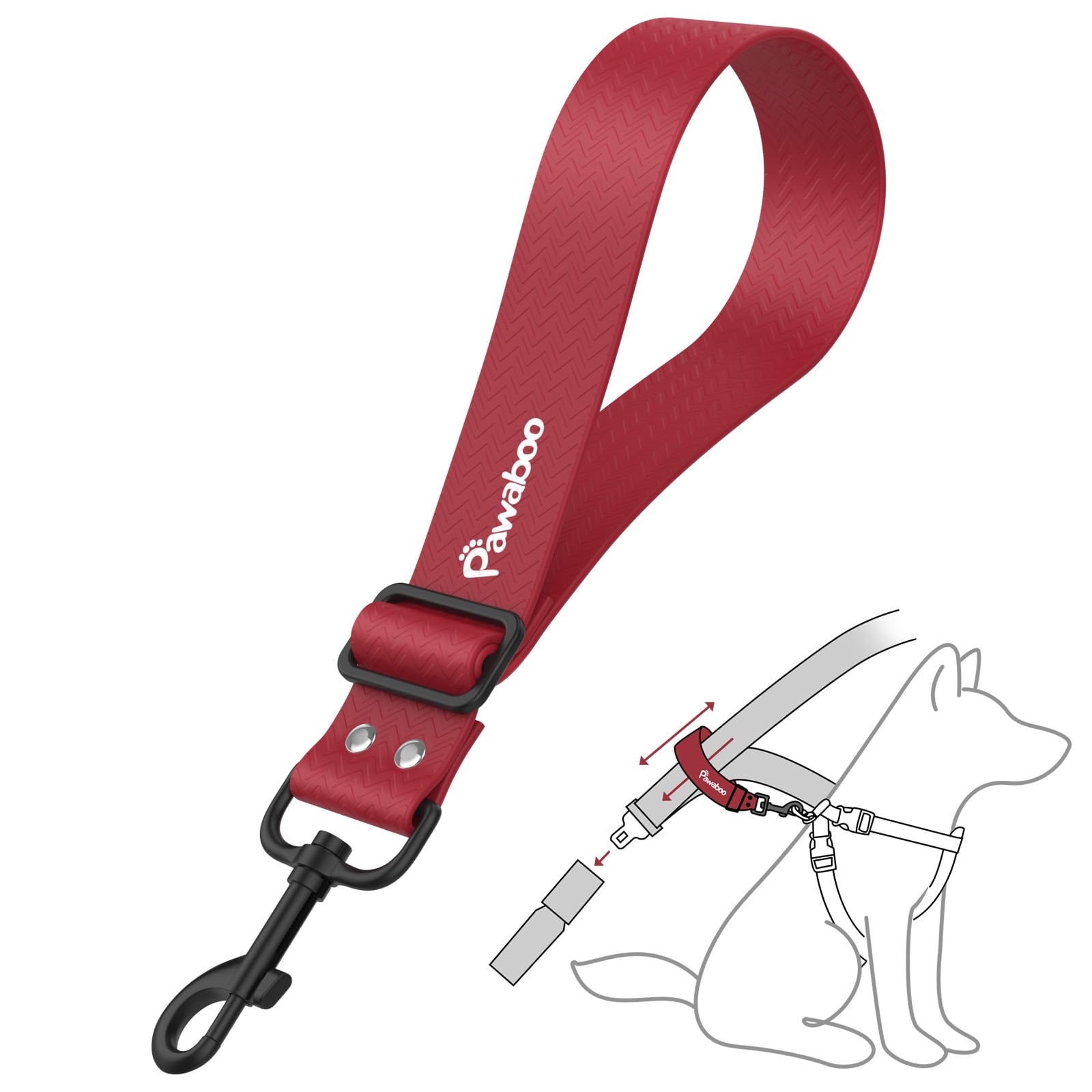 Pawaboo Dog Car Seatbelt, Universal Pet Safety Belt, Chew-Proof Dog Car Restraint With Adjustable Strap, Nylon Woven Belt & Pvc 