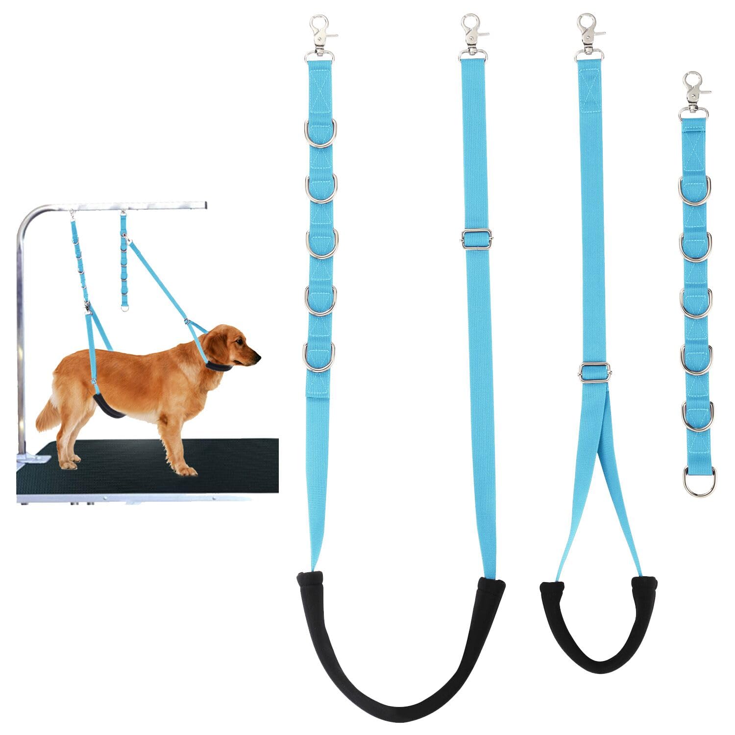 Dog Grooming Belly Straps Sky Blue Pet Grooming Supplies 3 Sets Professional Dogs Belly Band Pet Dogs Groomer Extension Strap Ta