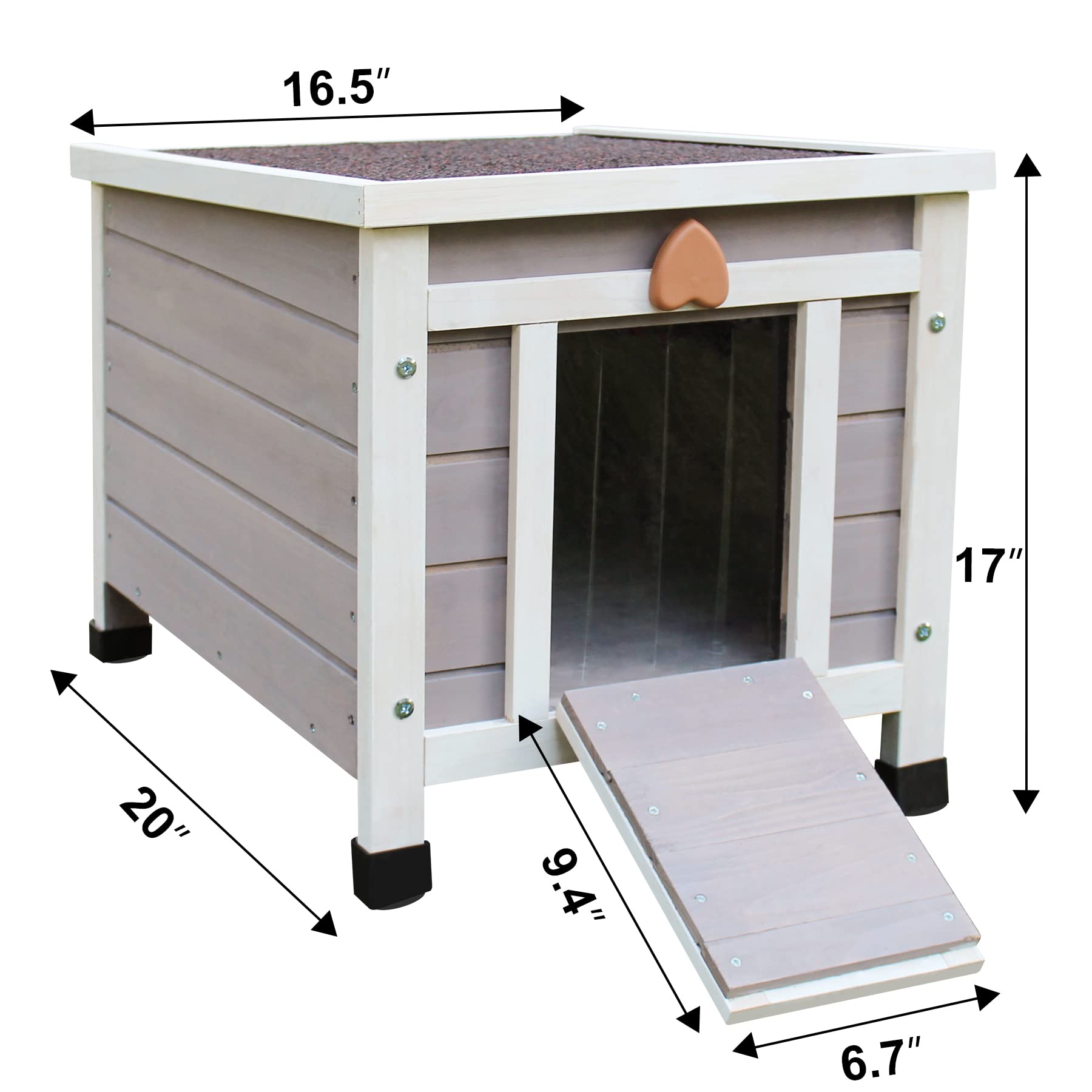 Deblue Weatherproof Cat House For Outdoor Cats, Wooden Small Pet House Outside, Feral Cat Shelter With Elevated Floor And Lockab