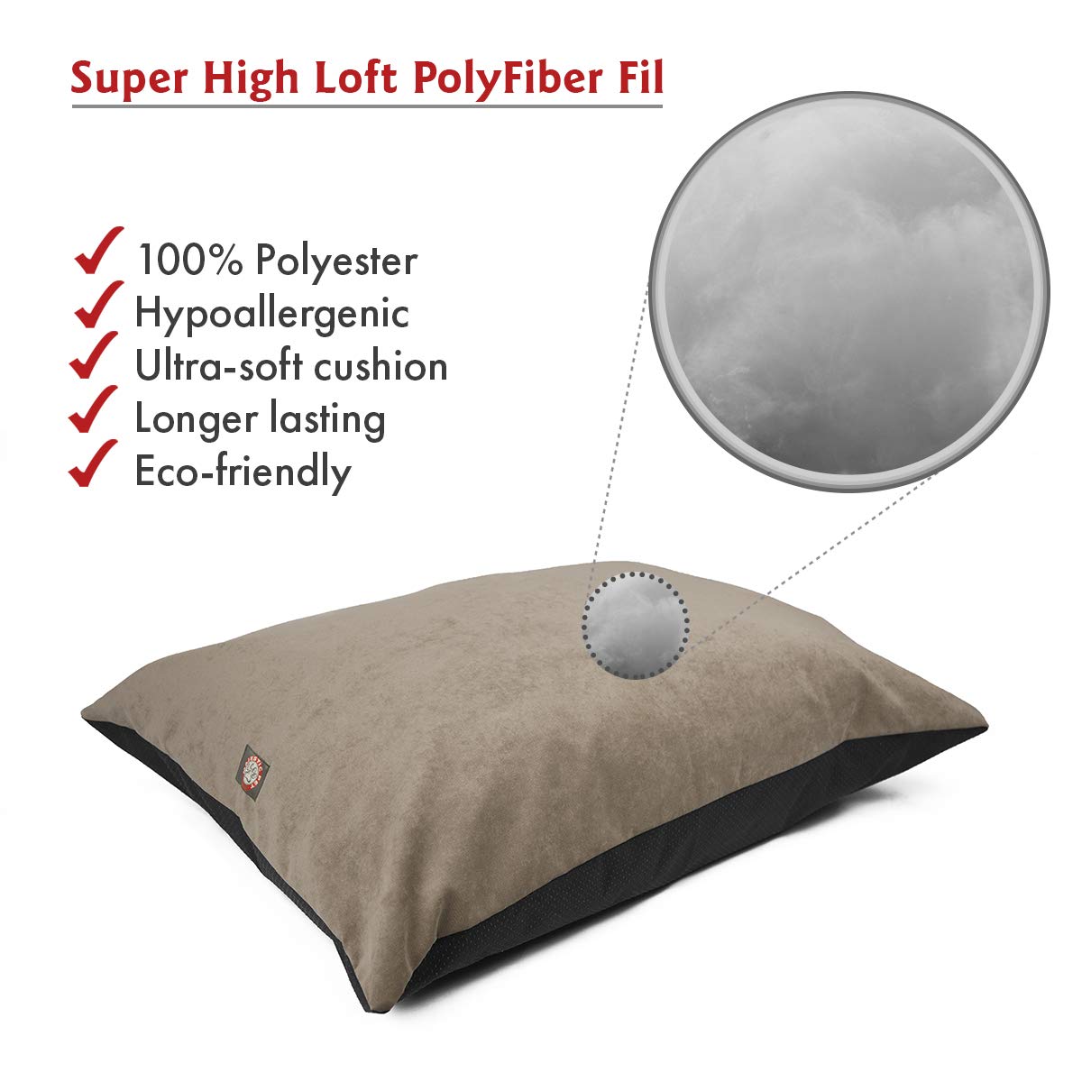Majestic Pet Non-Slip Comfy Vintage Rectangle Dog Bed, Medium Breed - 35 x 28 Inch