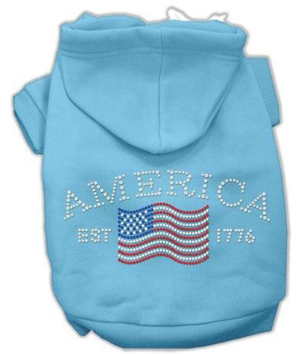 Mirage Pet Products 12-Inch Classic American Hoodies, Medium, Baby Blue