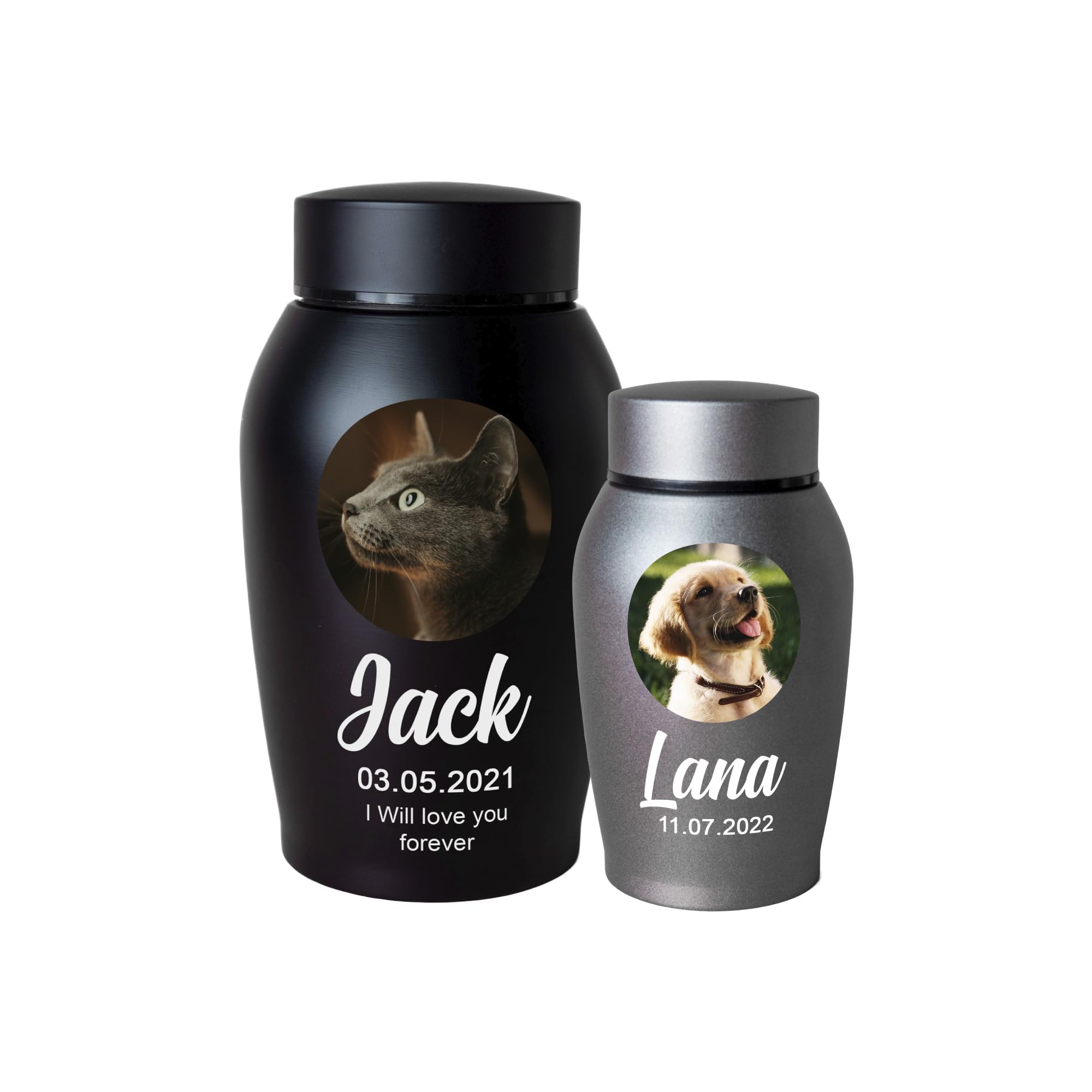 Personalized Cremation Keepsake Pet Ashes Urn Waterproof With Airtight Closure Customized Text Engraving Vase Container Memorial