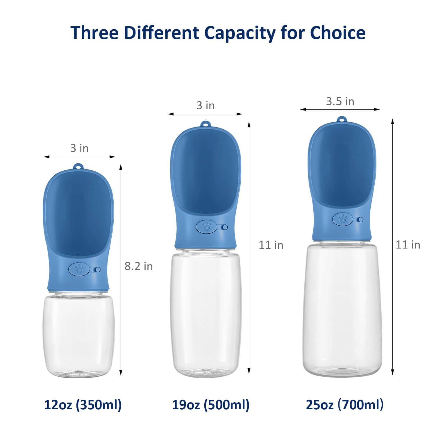 Wepet Portable Dog Water Bottle, 25 Oz, Leak Proof Puppy Water Dispenser With Drinking Feeder For Pets Outdoor Walking, Hiking,