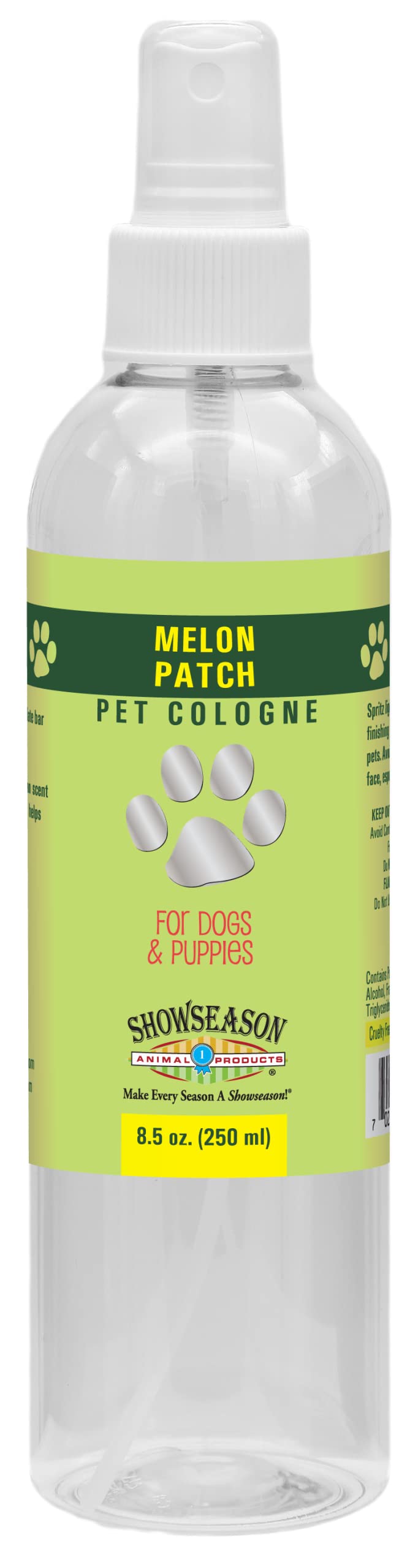 Showseason Melon Patch Pet Cologne 8.5 Oz For Dogs | Long-Lasting Odor Eliminator | Cruelty-Free | Paraben-Free | Biodegradable 