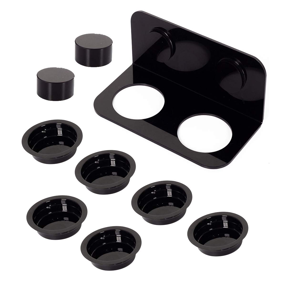 WACOOL Magnetic Reptile Ledge, Acrylic Gecko Feeding Ledge with 6PCS Cups, Reptile Food Water Feeder Dish for Geckos Iguana Cham