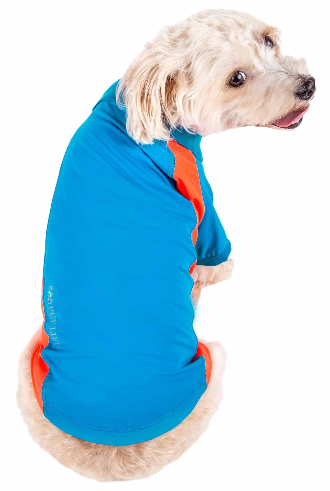 Pet Life ® Active 'Barko Pawlo' Stretchy Fitness And Yoga Dog T-Shirt - Dog Polo Featuring 4-Way Relax-Stretch And Quick Dry Technology - Performance And Reflective Pet T-Shirt Dog Clothes X-Small