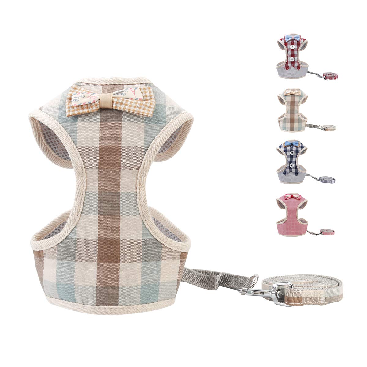 Voopet Puppy Harness Easy To Put On & Take Off Step In Dog Harness, Puppy Soft Padded Mesh Front Vest With Leash, Adjustable Pet