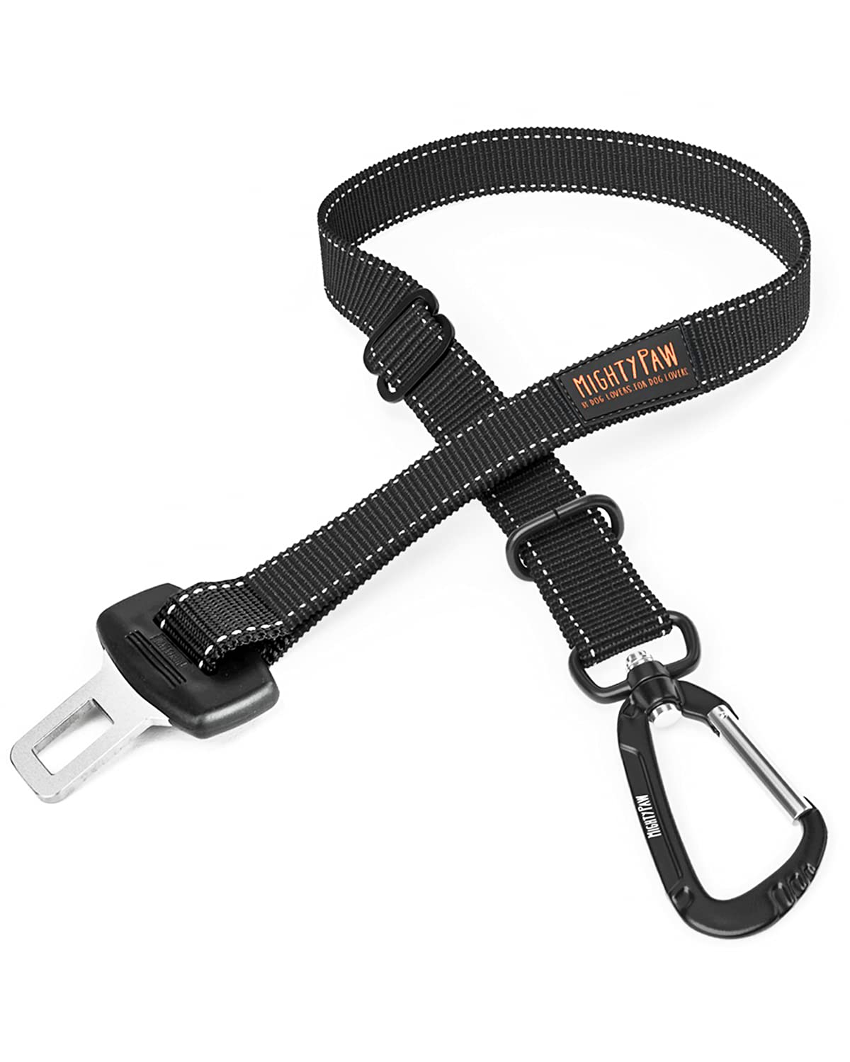 Mighty Paw Dog Seat Belt for Car - Safe Distraction Free Driving, Heavy-Duty Design with Aviation Grade Aluminum Carabiner, Adju