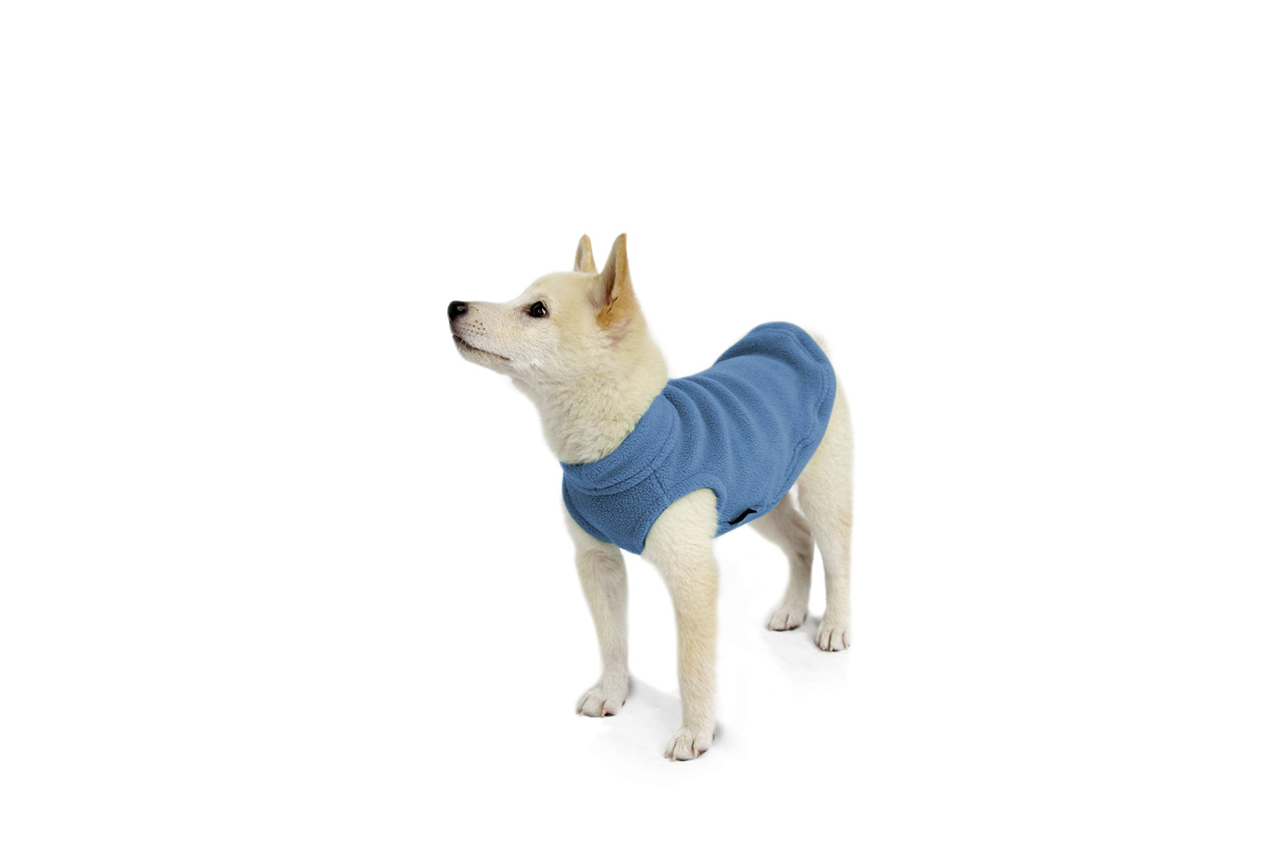 Gooby Stretch Fleece Vest Dog Sweater - Steel Blue, X-Small - Warm Pullover Fleece Dog Jacket - Winter Dog Clothes For Small Dogs Boy - Dog Sweaters For Small Dogs To Dog Sweaters For Large Dogs