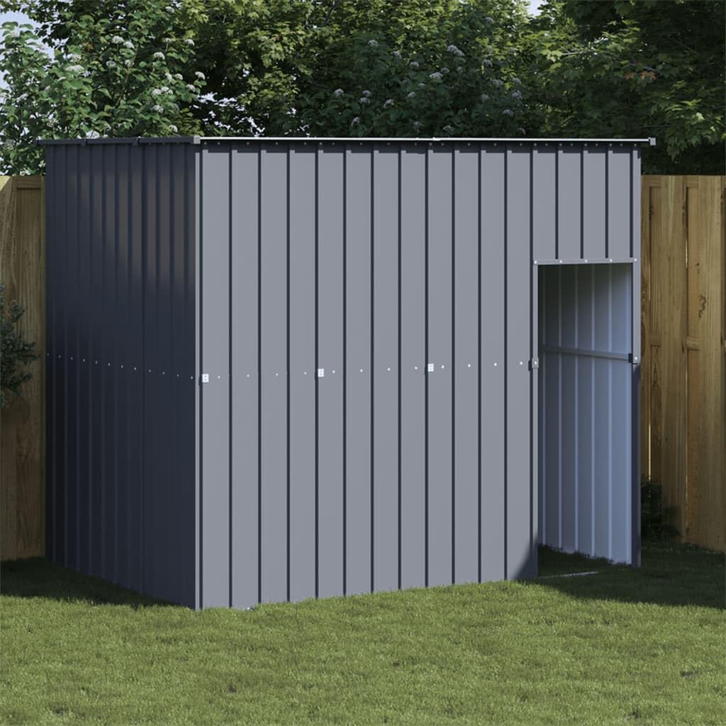 vidaXL Dog House, Dog Kennel with Roof, Dog Cage with Lockable Door and Latch, Pet House for Small Animals, Anthracite Galvanised Steel