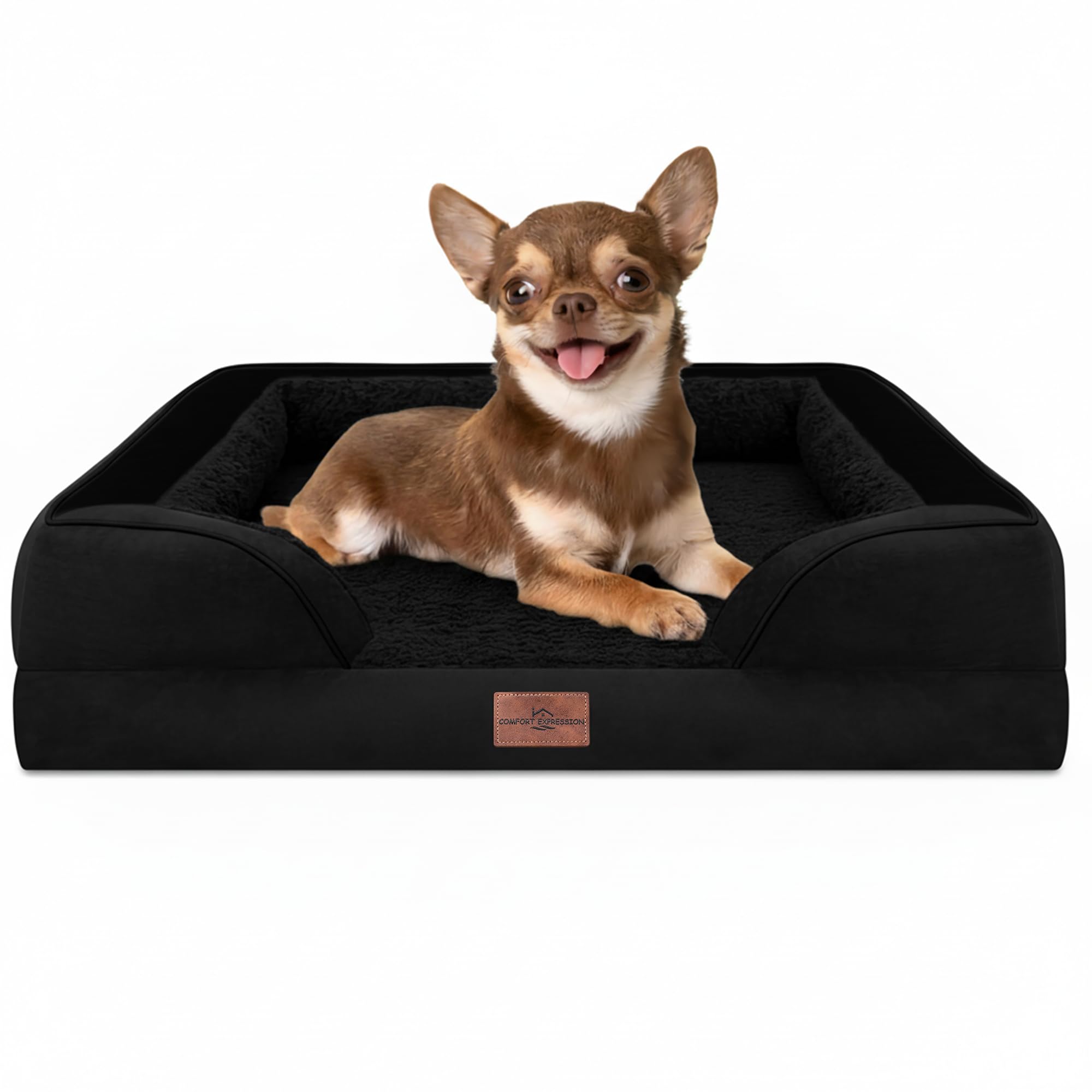 Comfort Expression Orthopedic Dog Bed for Small Dogs 24x16 Inch, Waterproof Supportive Egg Crate Foam Small Pet Bed with Removab