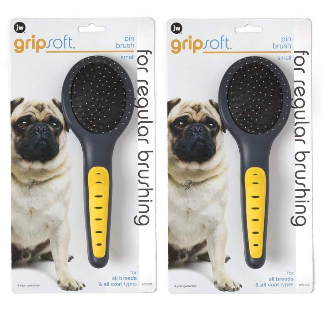 JW Pet GripSoft Pin Brush for Regular Brushing