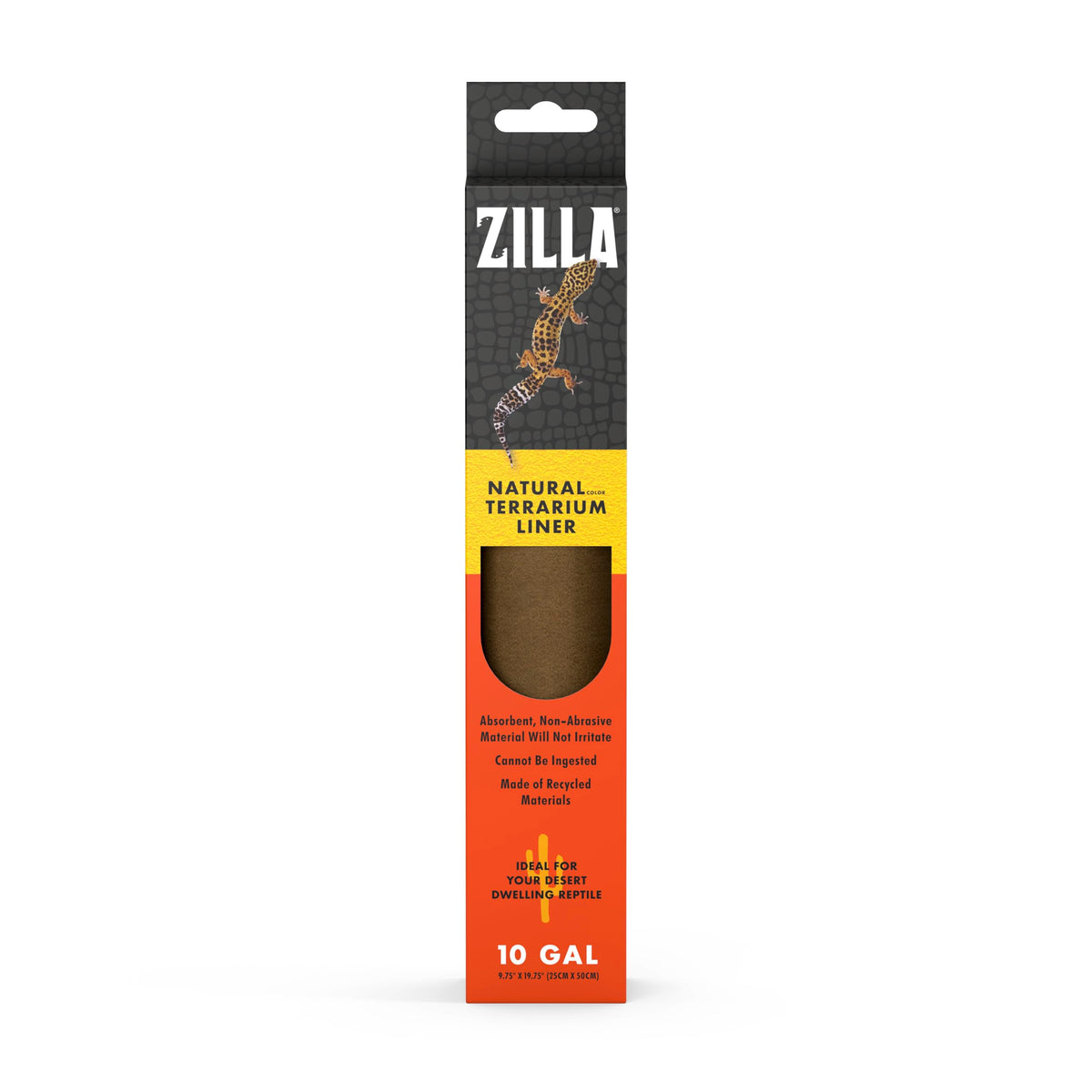 Zilla Reptile Terrarium Bedding Substrate Floor Liner, Brown, 10G, 9.75 x 19.75
