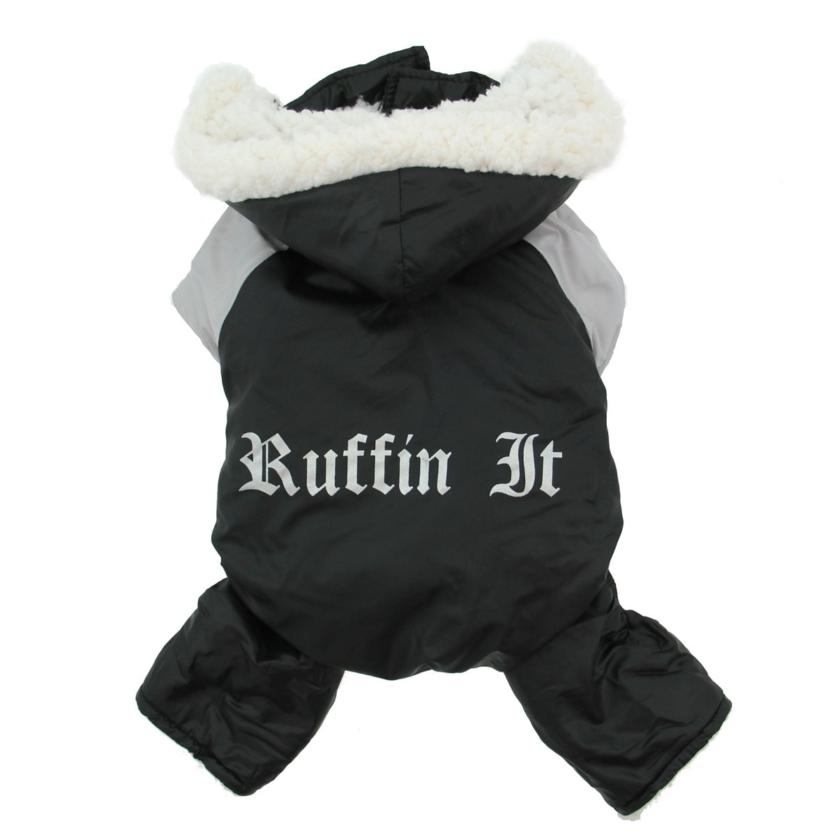 Dog Coat - 'Ruffin' It' Snowsuit - Black & Grey - Medium (M)