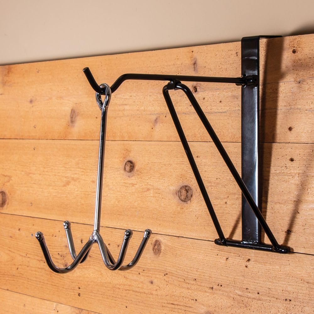 EASY-UP 4 Prong Safety Tack Apparel Hook | Portable Horse Gear Organizer with Chrome-Plated Steel & Ball End Safety Caps | Ideal
