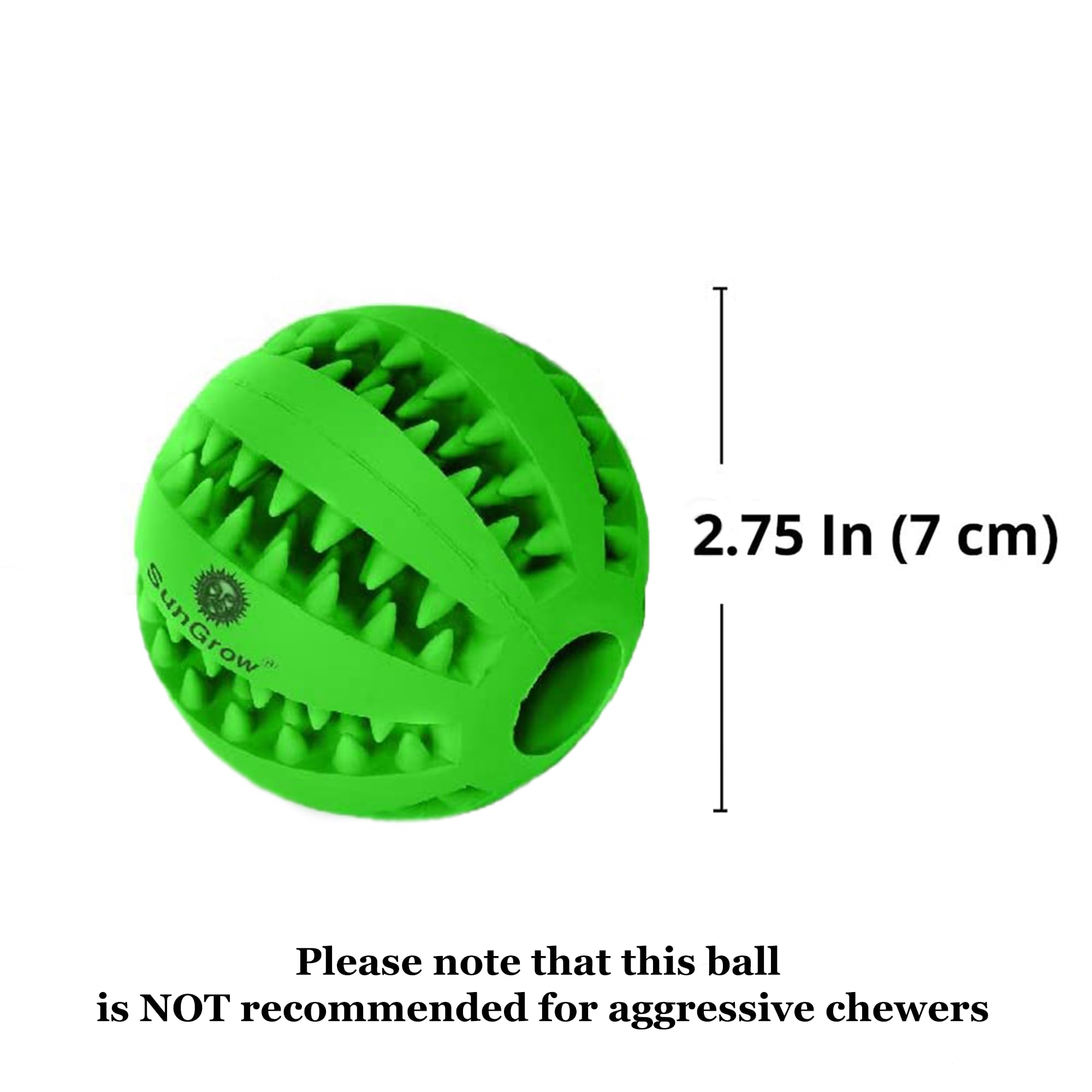 SunGrow Teething Treat Chew Ball for Rabbit, Ferret, Guinea Pig, Puppy, Kitten Tooth Clearing Puzzle Treat Dispenser, Aquarium F