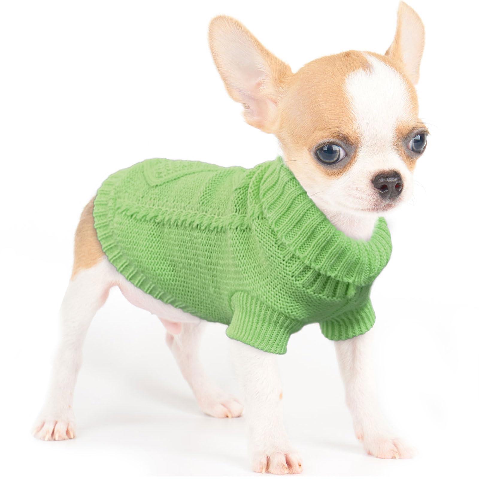 2 Pieces Chihuahua Clothes Dog Clothes For Small Dogs Girl Dog Sweaters For Small Dogs Cute Puppy Cat Clothes Turtleneck Thick Warm Clothes For Yorkie Cat Extra Small Dog Clothes (Xx-Smal)