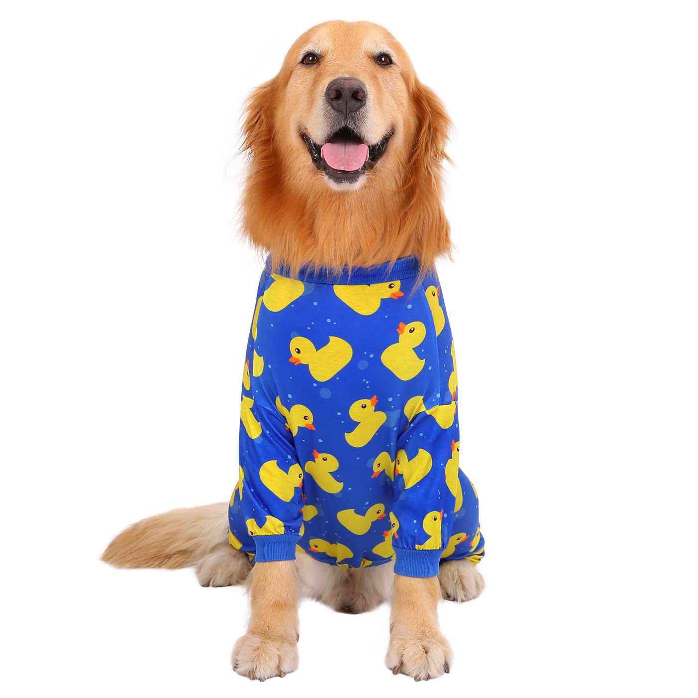Hde Dog Pajamas One Piece Jumpsuit Lightweight Dog Pjs Shirt For M-3Xl Dogs Ducks Blue - 3Xl
