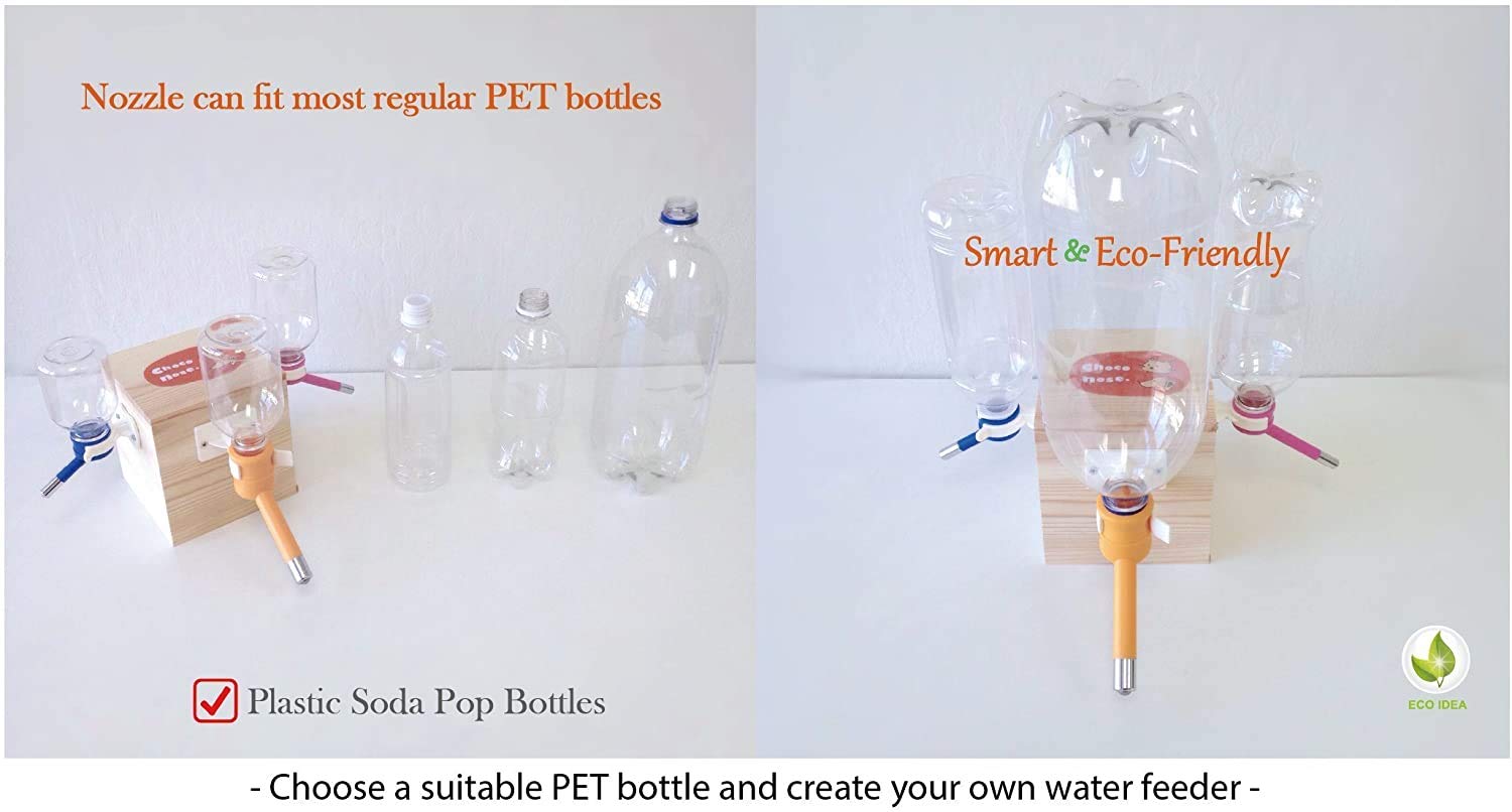 Choco Nose Patented No-Drip Water Bottle/Feeder for Guinea Pigs/Hamsters/Bunnies/Ferrets/Other Small Pets, Critters and Animals