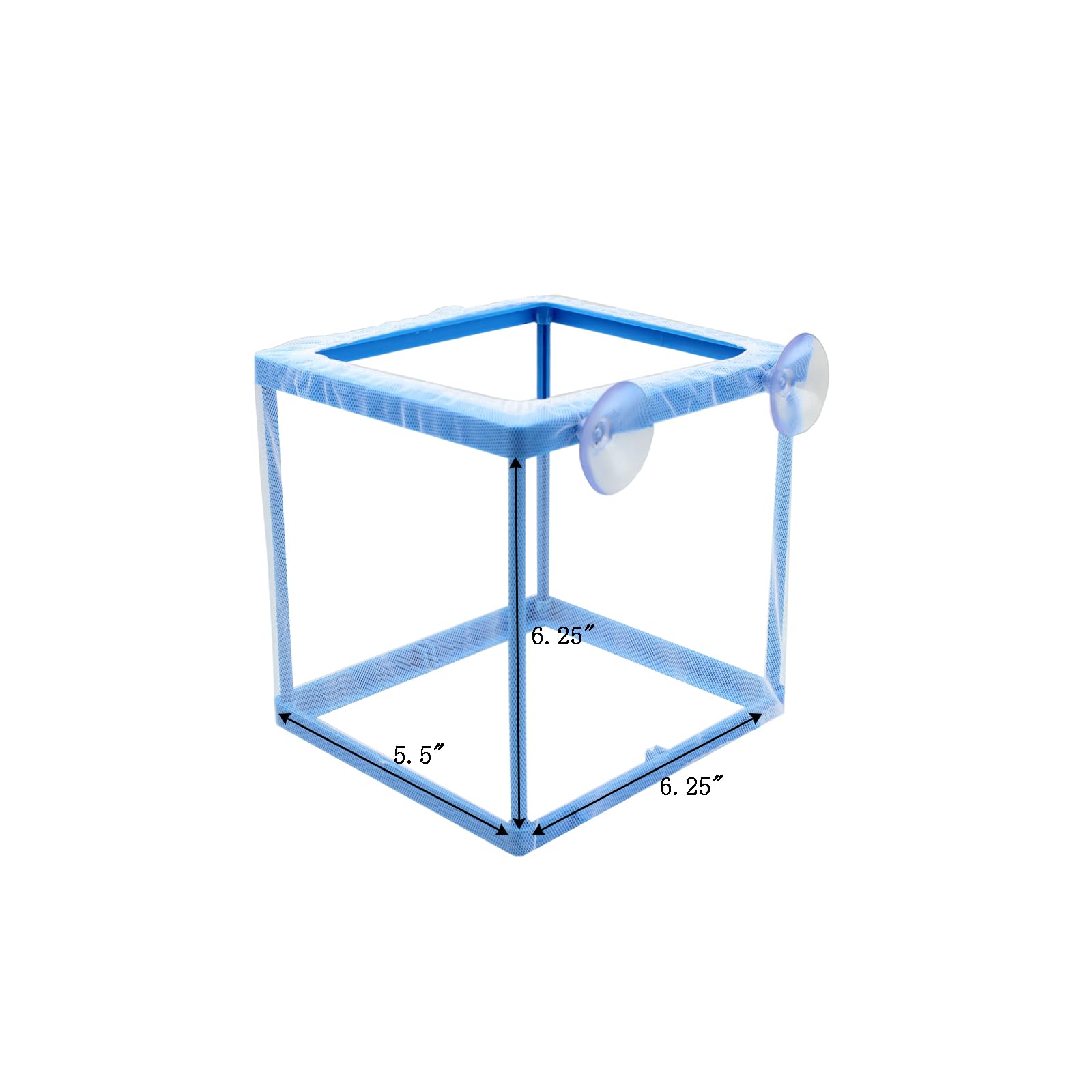 AQUANEAT Fish Tank Breeder 2 pcs Small Mesh Net Fry Saver Aquarium Spawn Hatchery Isolation with Suction Cups