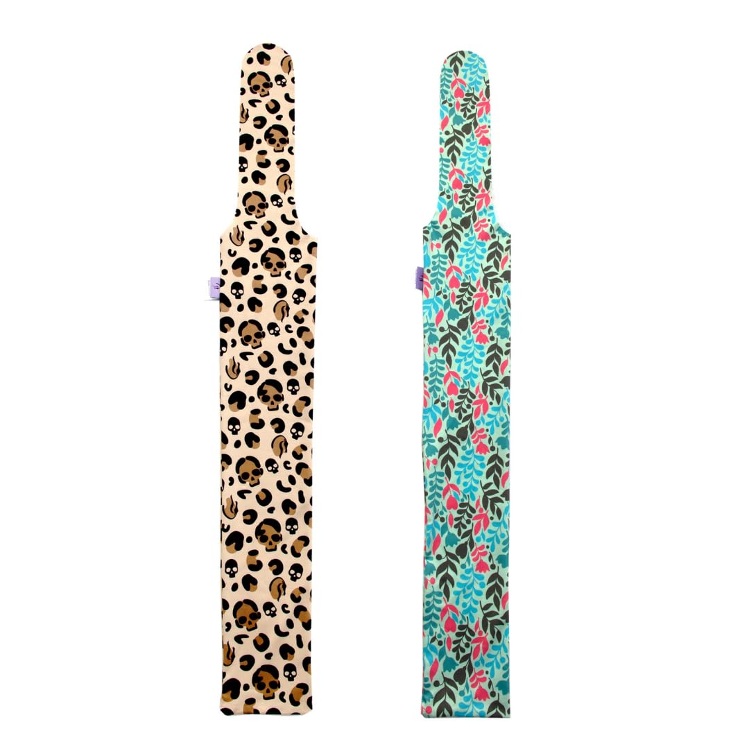 Horzmetnex Horse Tail Bag,Stretch Fabric, Leopard Print With Skull And Leaf Patterns, Fits All Tail Sizes, Tail Protection And D