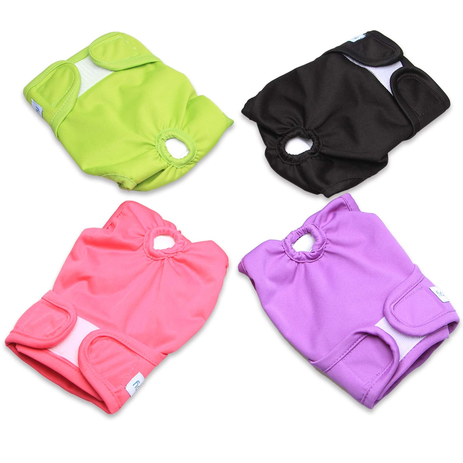 Teamoy 4Pcs Washable Female Dog Diapers, Reusable Doggie Diaper Wraps For Female Dogs, Super-Absorbent And Comfortable, Large