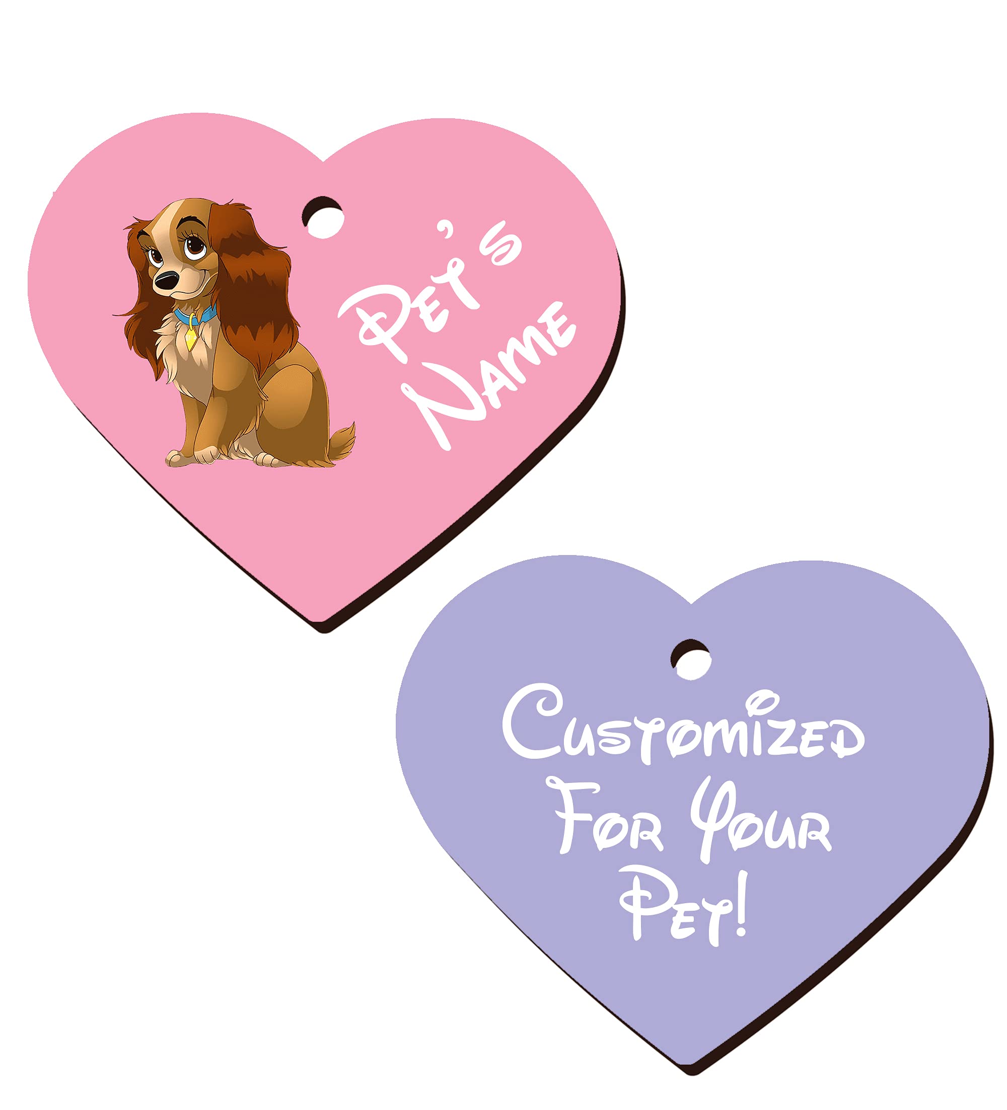 Udesignusa Double Sided Heart Shaped Pet Id Tags For Dogs & Cats Personalized For Your Pet