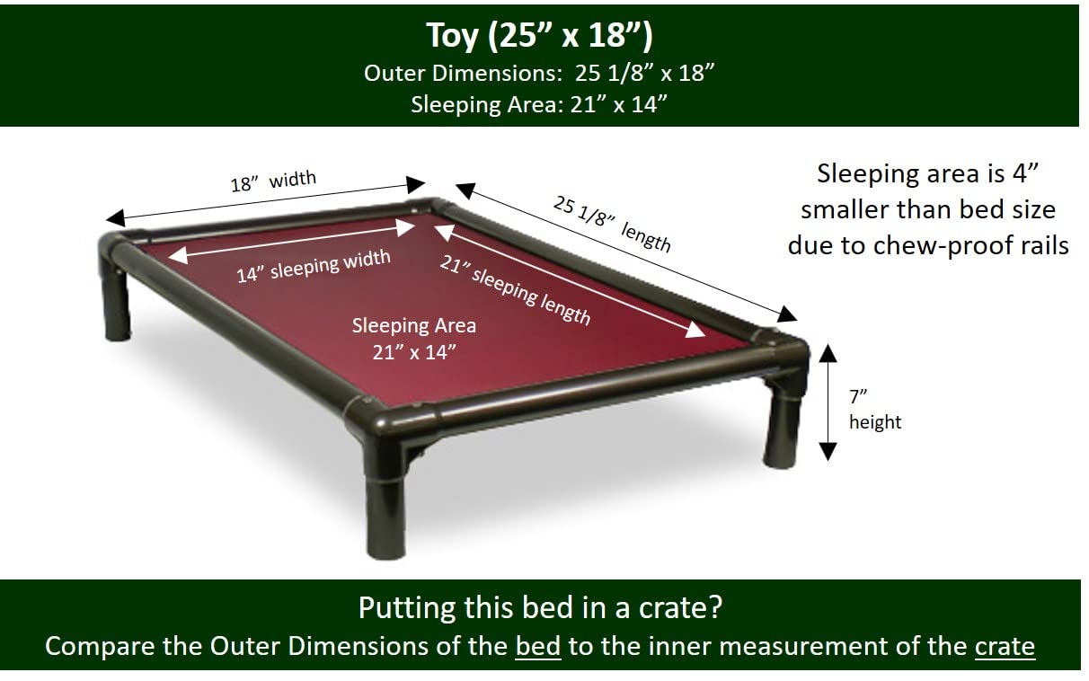 Kuranda Chewproof Dog Bed - Walnut PVC - 25'' x 18'' - Cordura Nylon - Burgundy