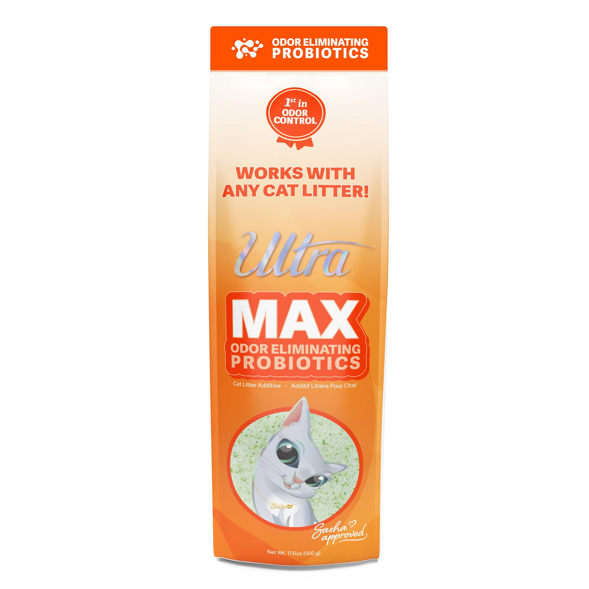 Ultra Max Odor Eliminating Probiotics: 500G (17.6Oz) Cat Litter Box Additive