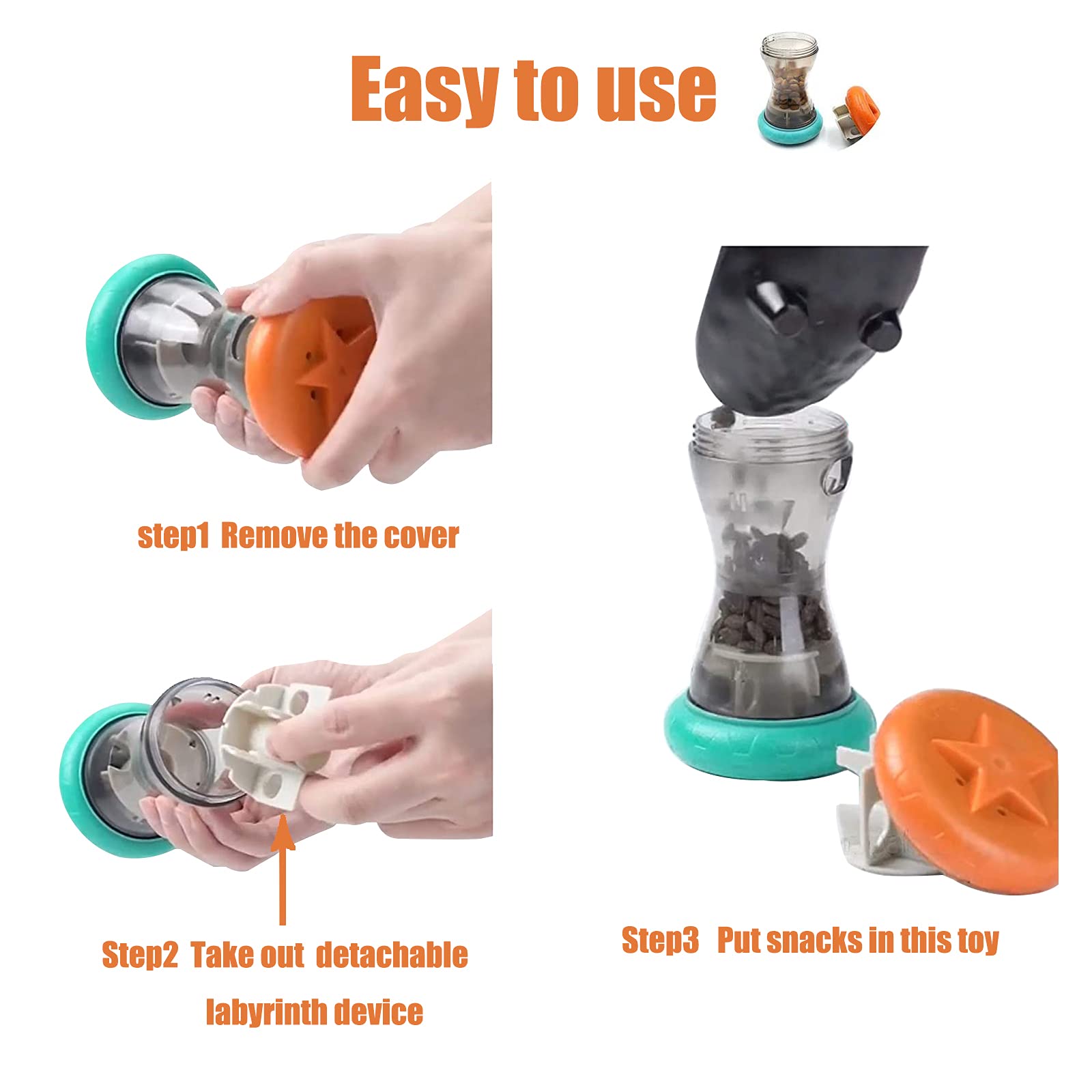 Aelflane Treat Dispensing Puzzle Toys for Small Dogs,Interactive Chase Toys,Perfect Alternative to Slow Feeder Dog Bowls to Impr