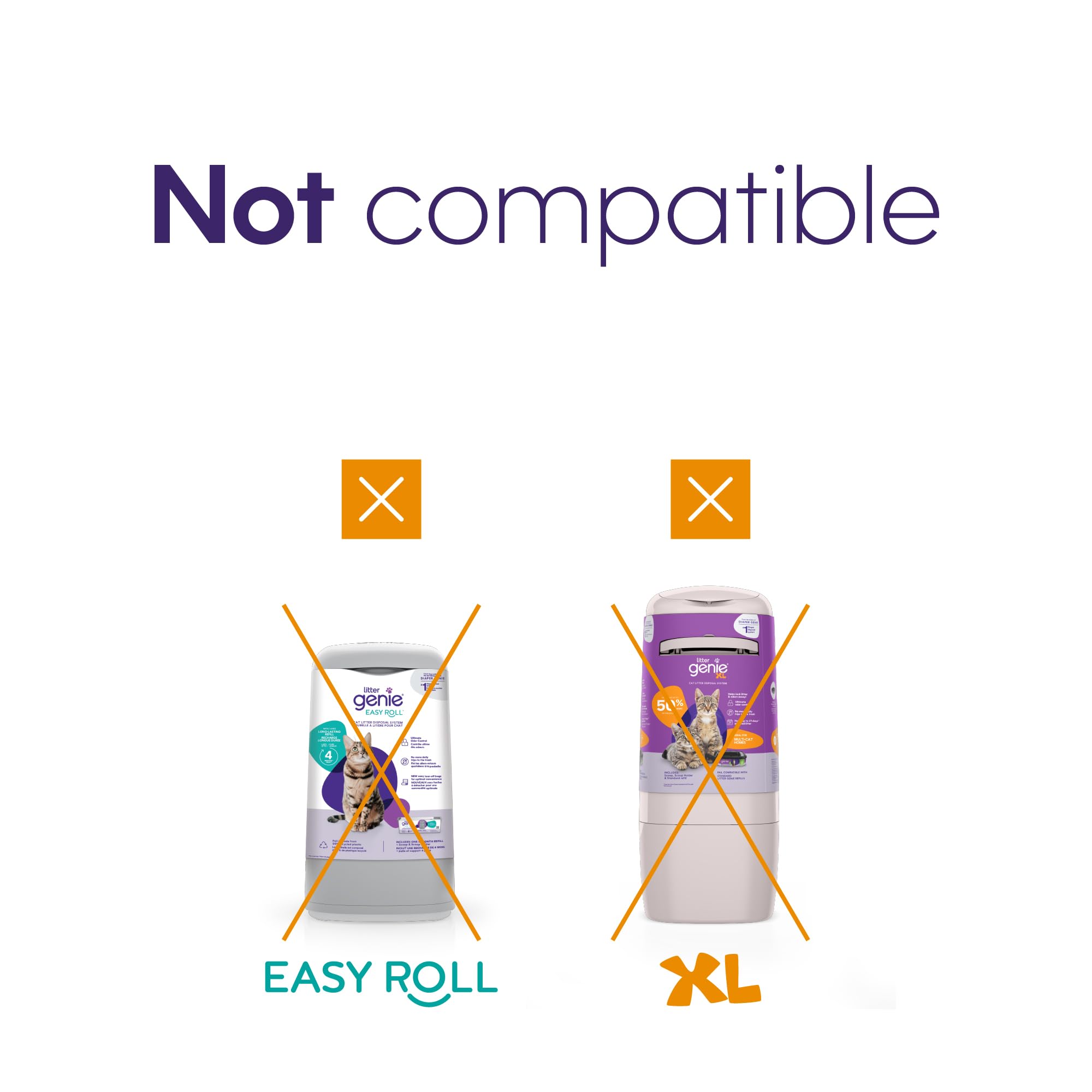 Litter Genie Jumbo Refill Bags 2-Pack | Up to 8 Months Odor Control | Cat Litter Bags for Ultimate Freshness