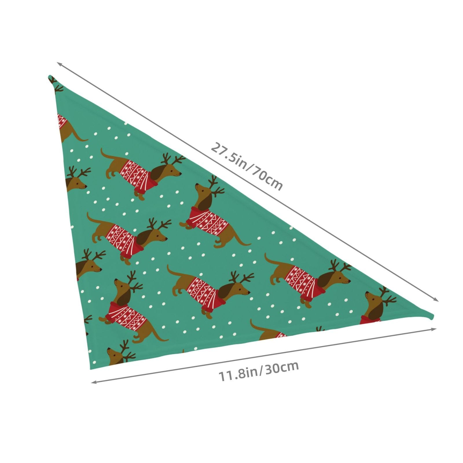 Merry Christmas Dachshund Dog Reindeer Dog Bandana Scarf Triangle Bibs Pet Accessories Cat Kerchief