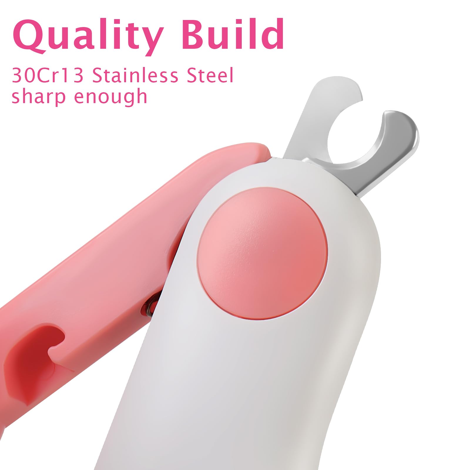 GuLuPets Pink Small Animal Nail Clippers with LED Lights - Professional Claw Trimmer for Dogs, Cats, Bunnies, and More (0.08 lbs)