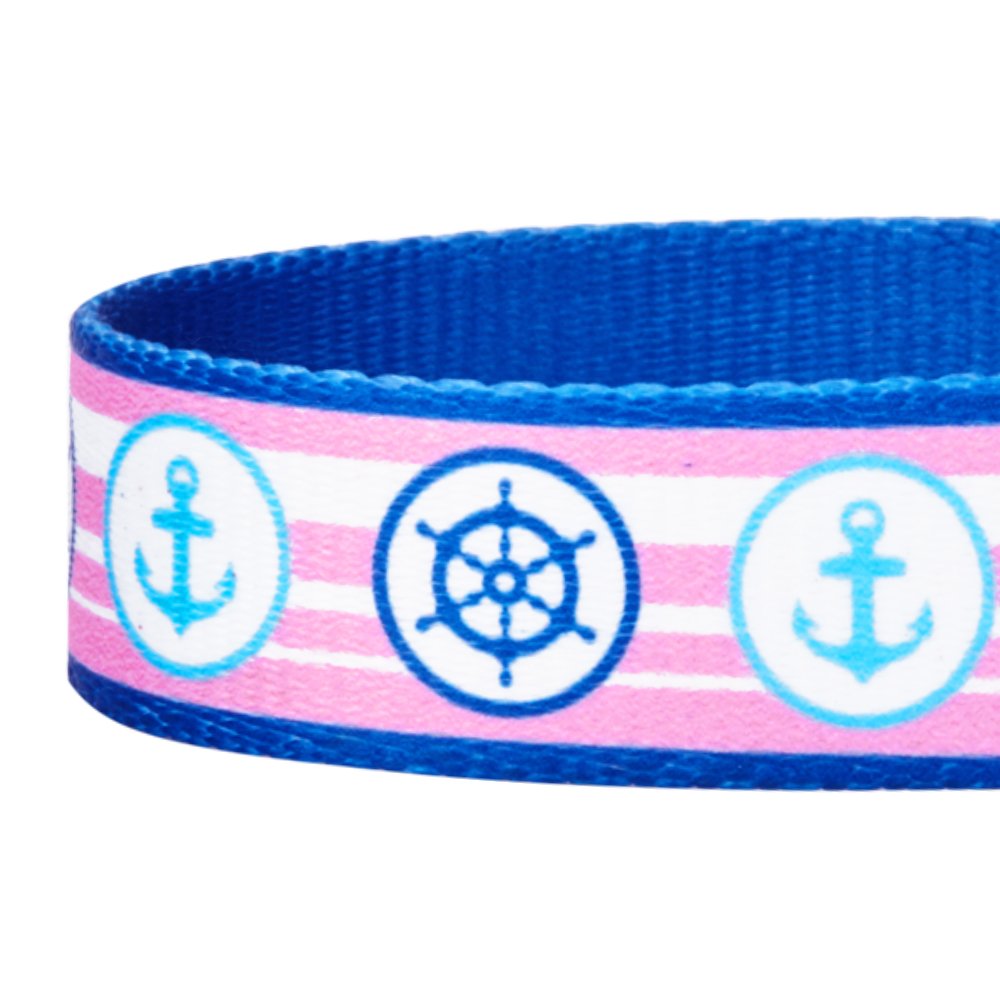 Blueberry Pet Essentials 8 Patterns Personalized Dog Collar, Nautical Navy Sailor, Medium, Adjustable Customized Id Collars For