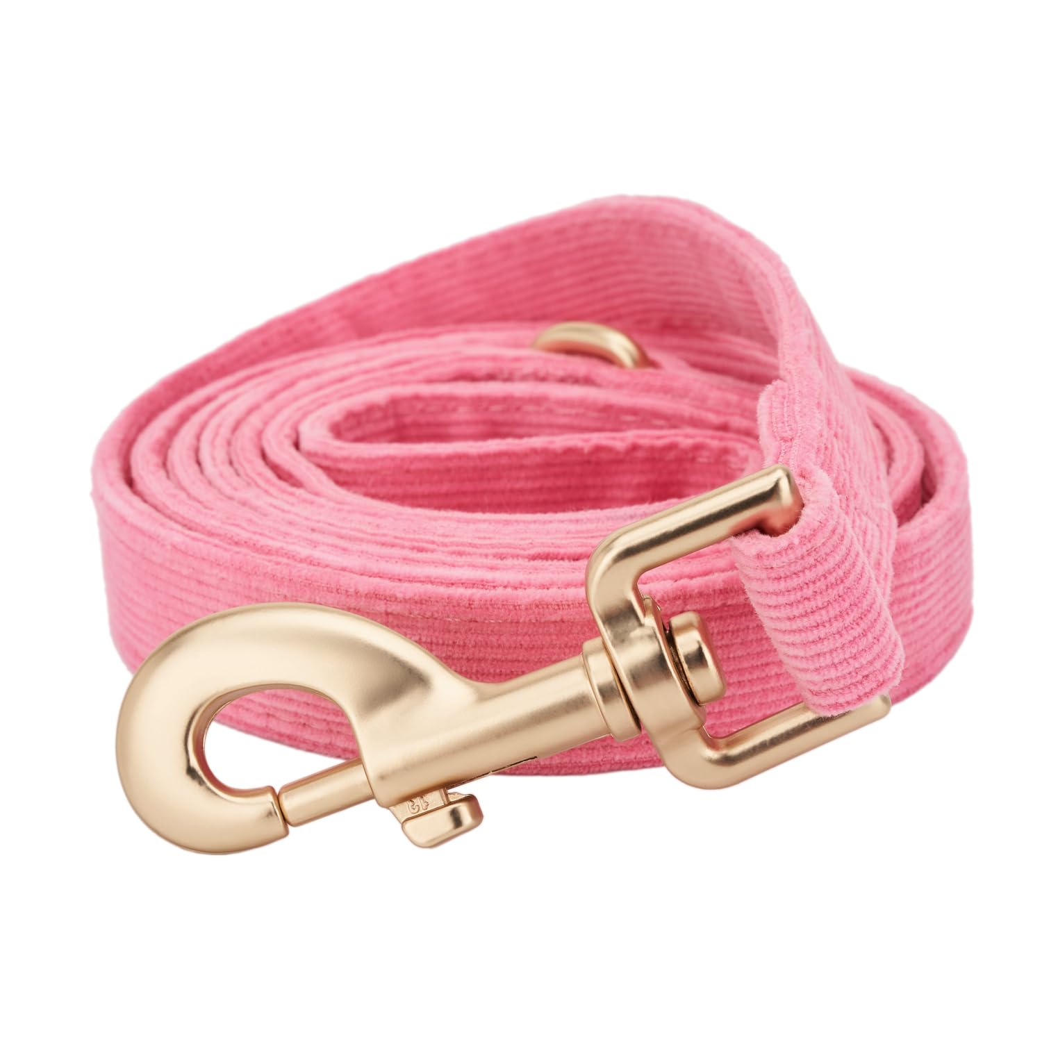 Ewinoom Soft Corduroy Dog Collar and Leash Set, Adjustable Cotton Dog Collars with Metal Buckle and Lead for Medium Dogs,Hot Pin