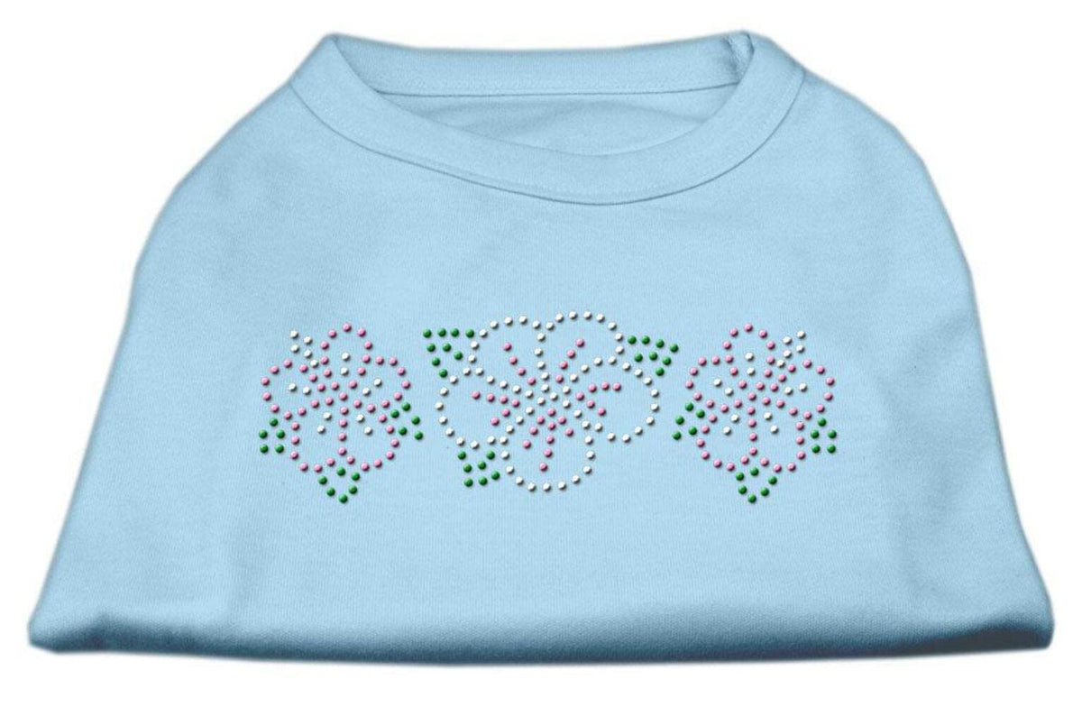 Mirage Pet Products Tropical Flower Rhinestone Pet Shirt, X-Small, Baby Blue